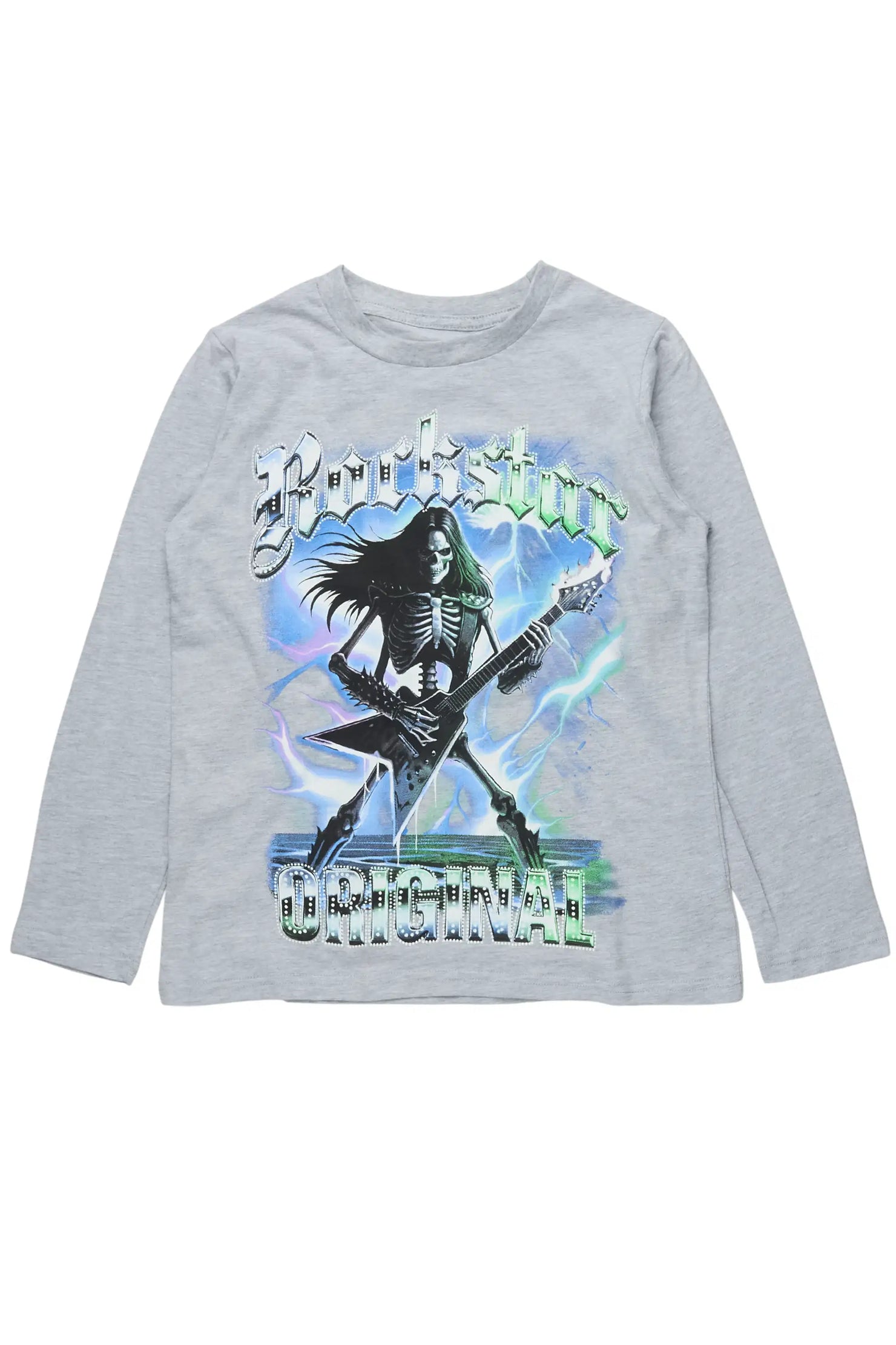 Boys Wekker Heather Grey Long Sleeve Graphic T-Shirt