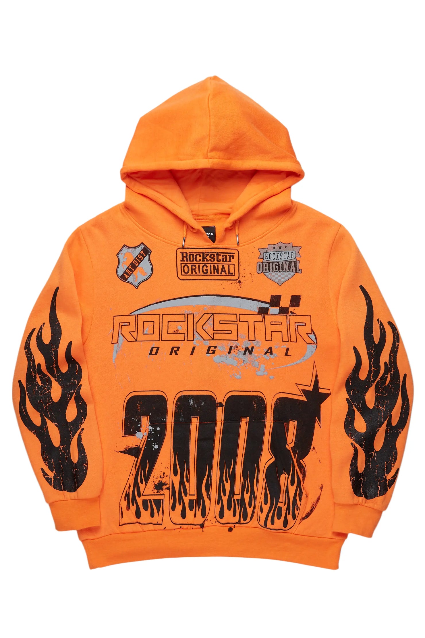 Amos Orange Graphic Relaxed Hoodie