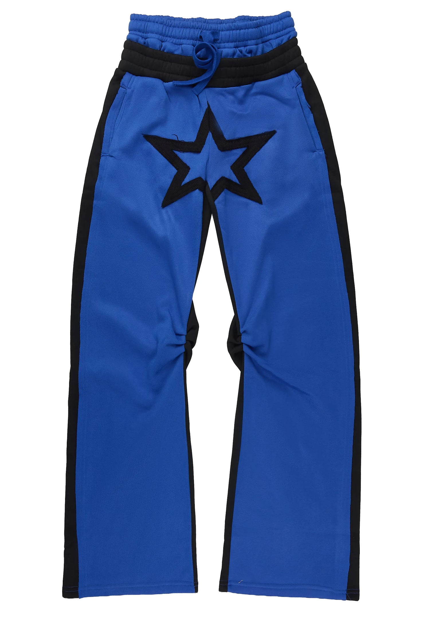 Boys Canaan Black/Royal Double Waisted Baggy Track Pant