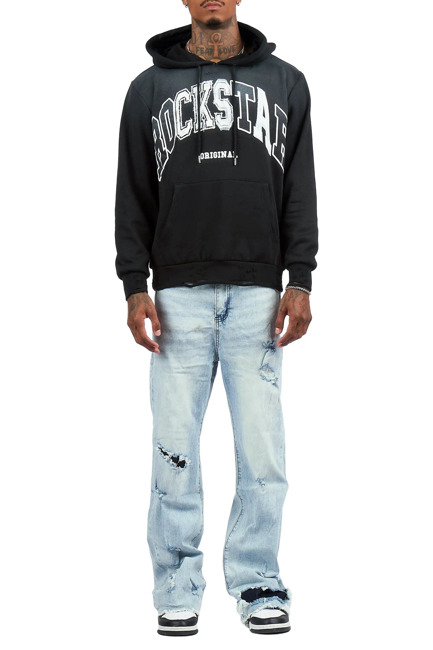 Brisbo Light Blue Relaxed Stacked Flare Jean