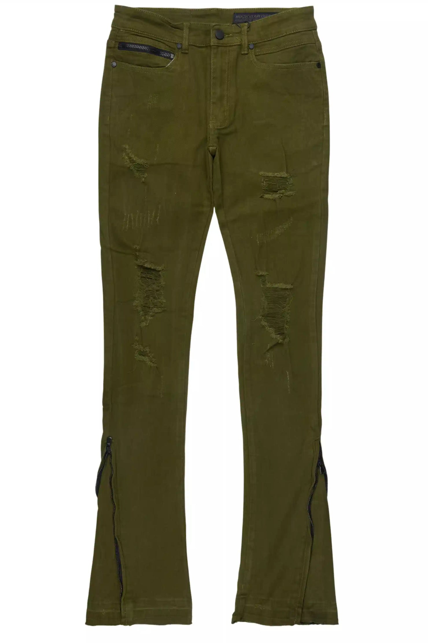 Jaymes Olive Stacked Flare Jean