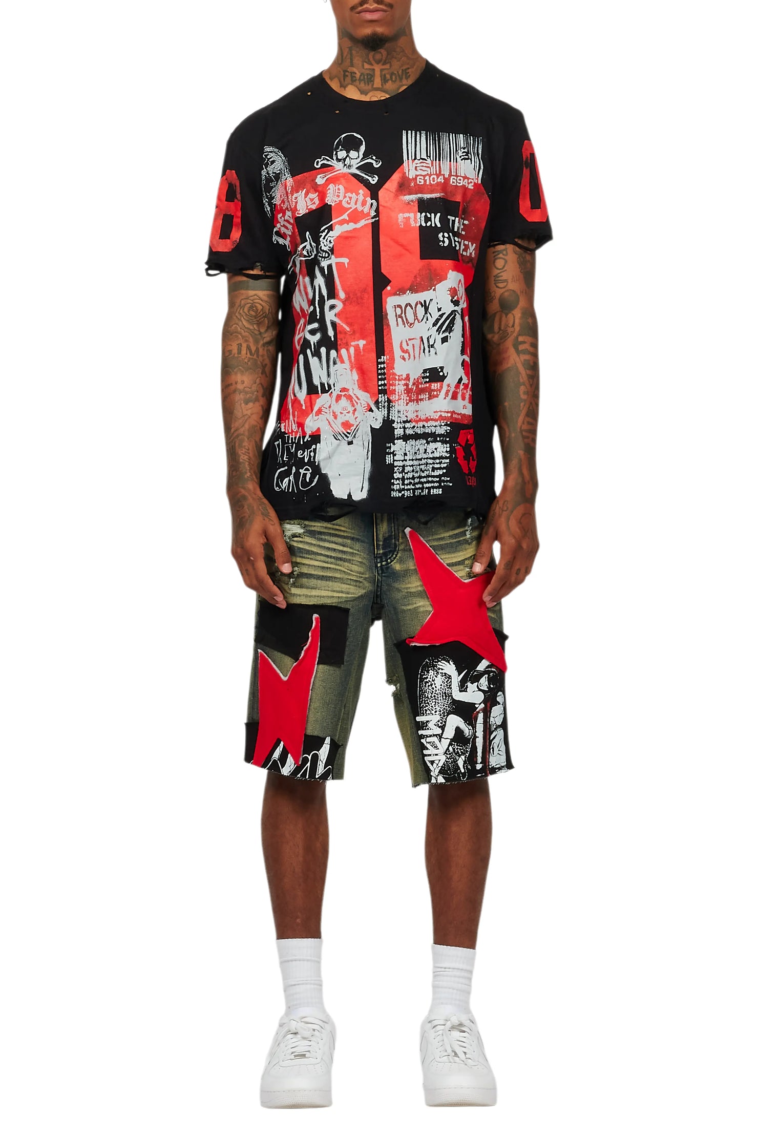 Grill Black/Tint T-Shirt/Denim Short Set