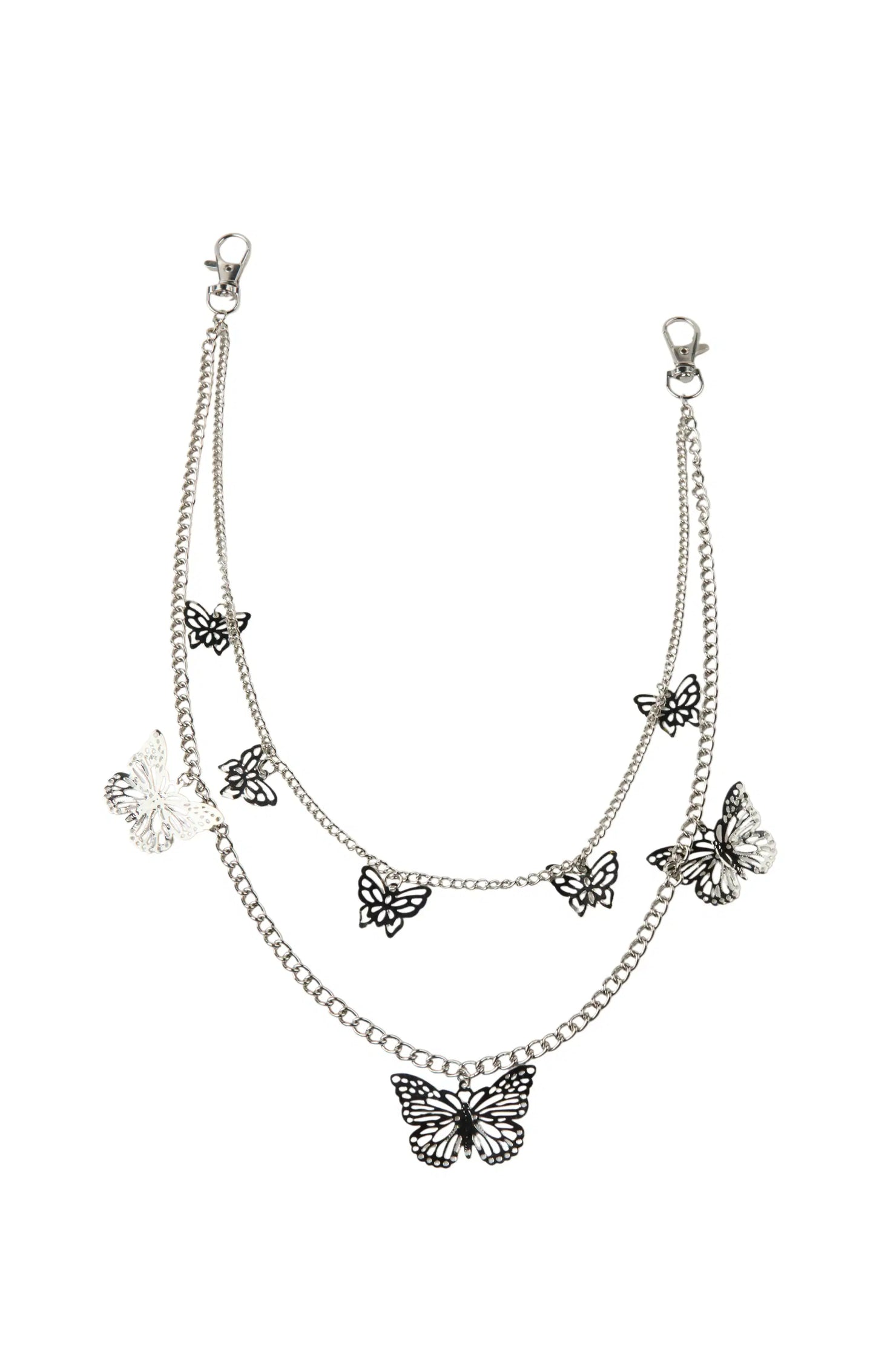 Butterfly Baby Silver Wallet Chain