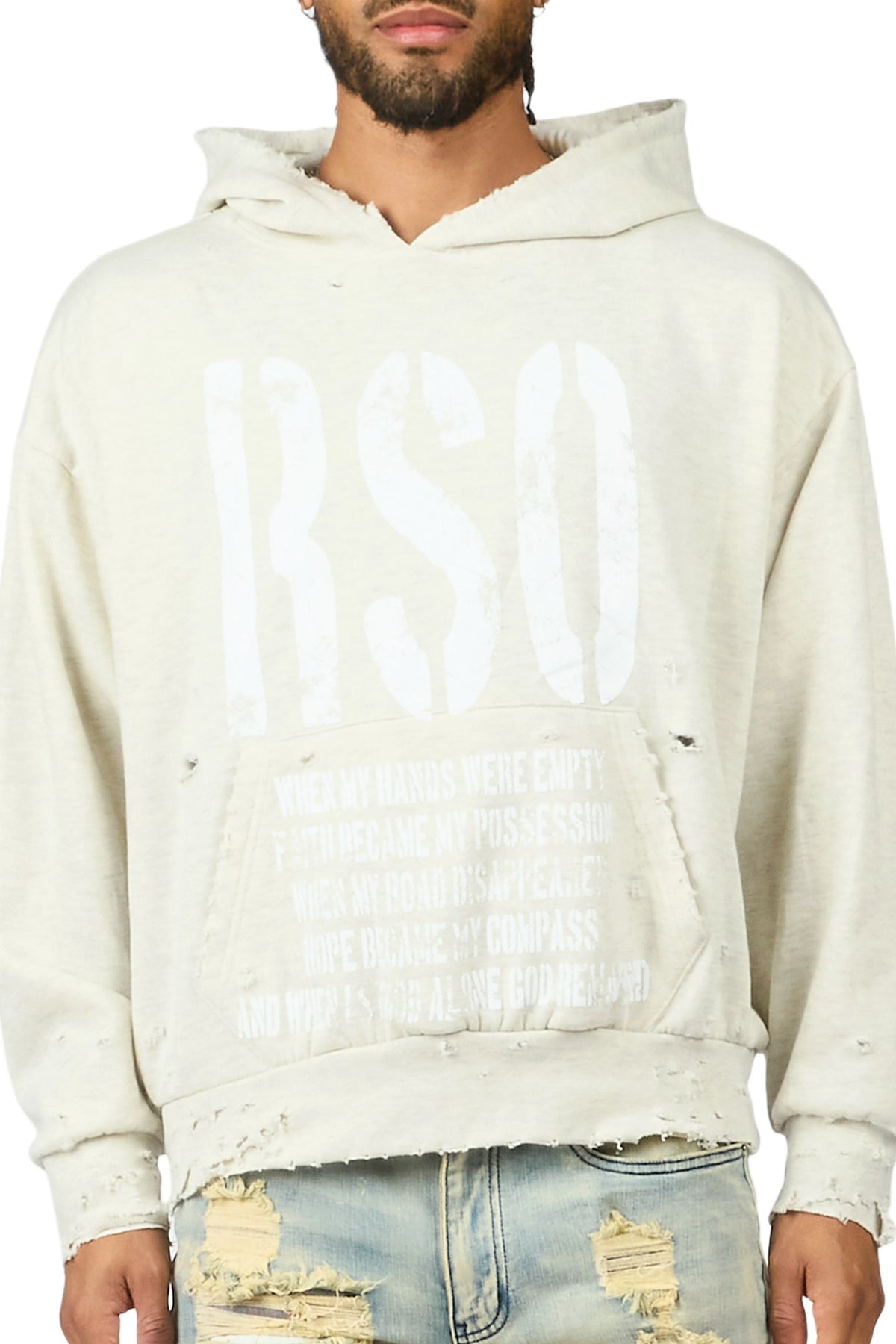 Jaesh Light Oatmeal Graphic Hoodie