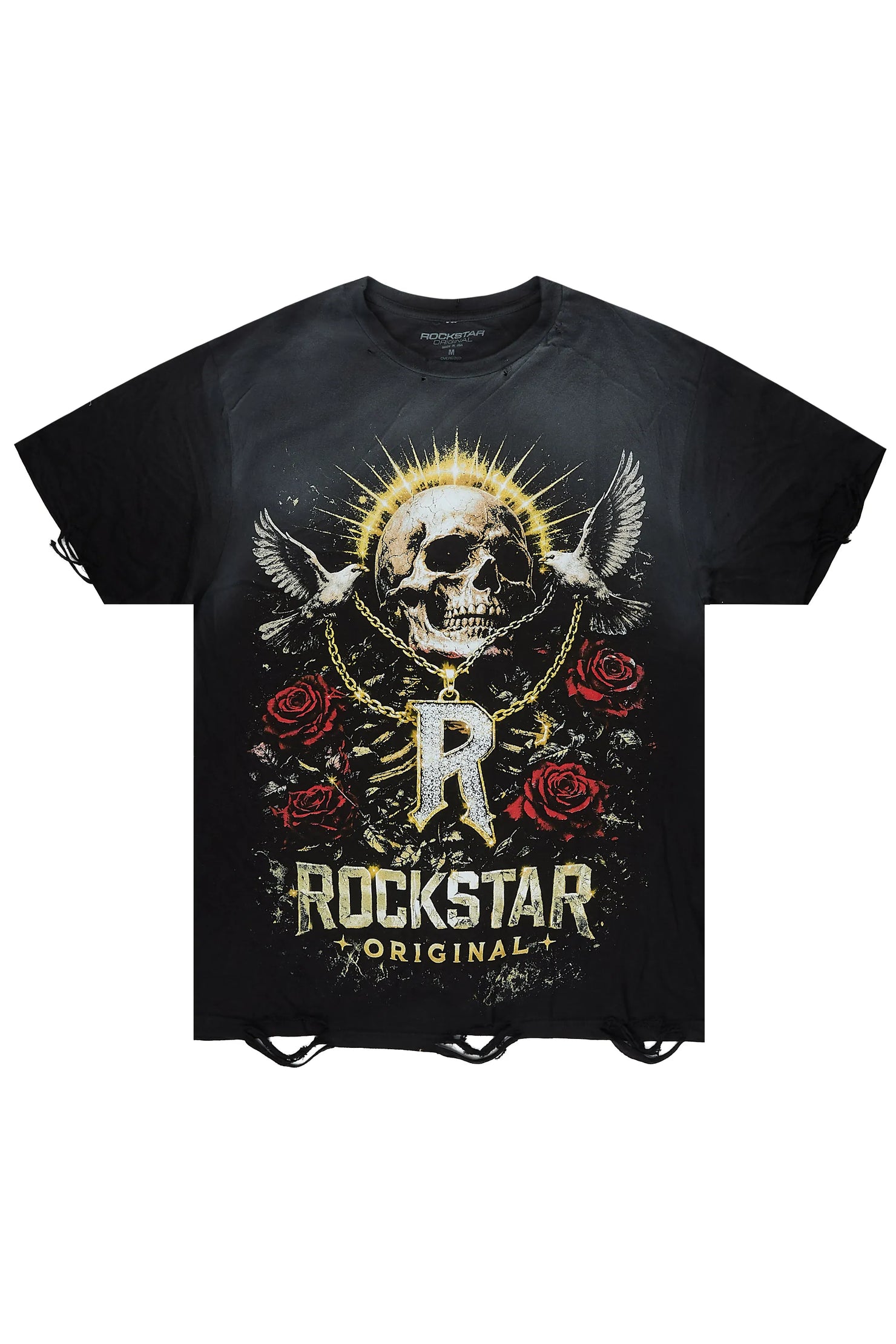 Caprie Black Oversized Graphic T-Shirt