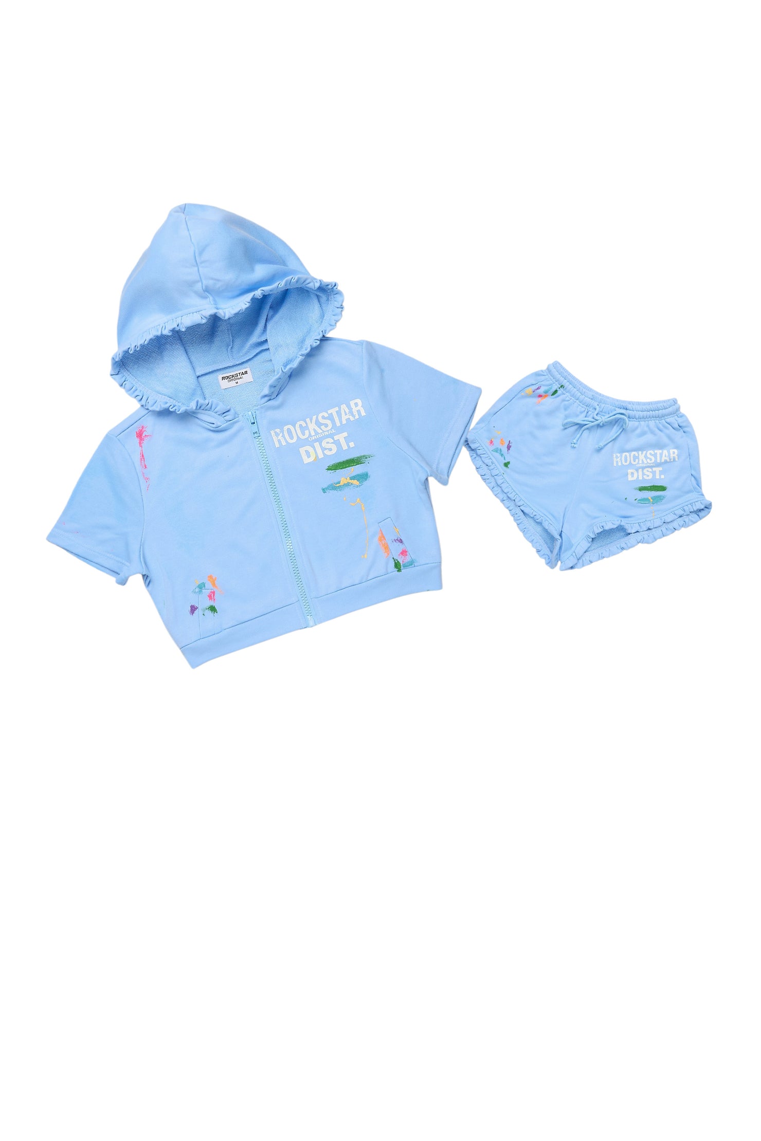 Jaimie Baby Blue Crop Short Set