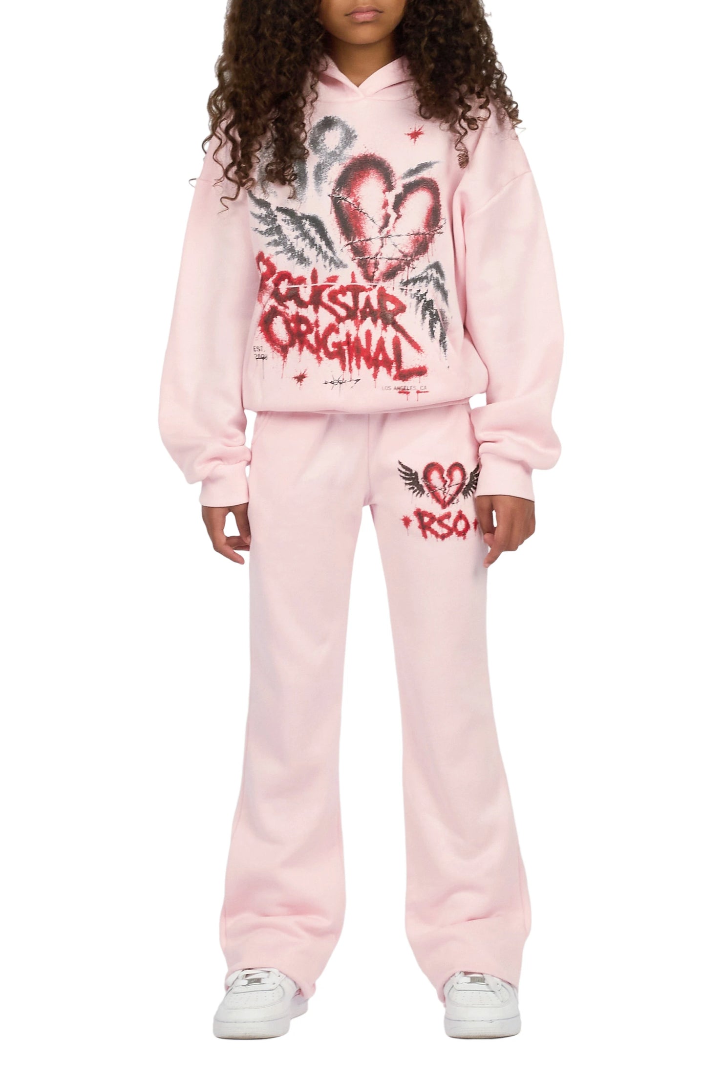 Girls Effigia Light Pink Hoodie Track Set