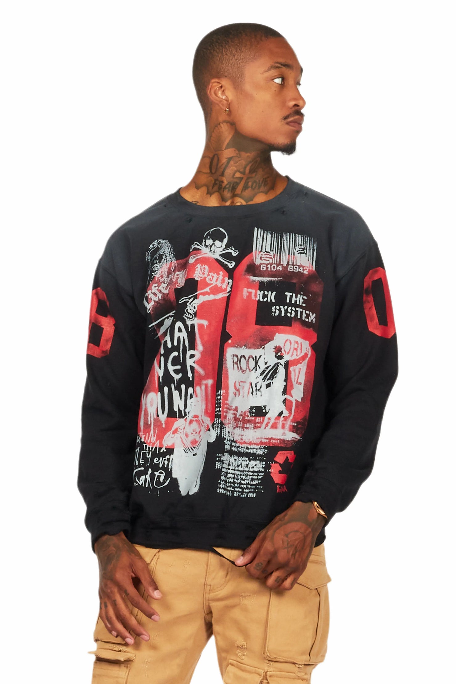 Grill Black Graphic Crewneck