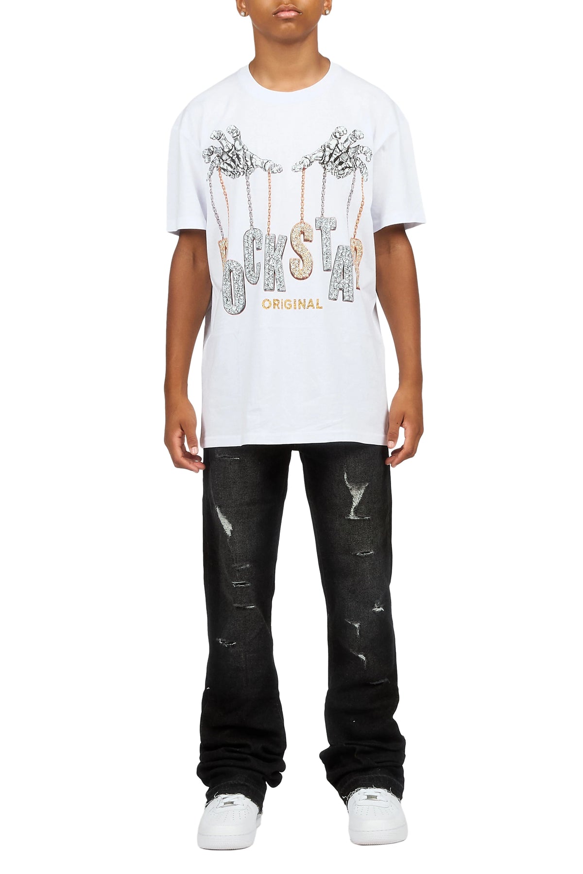 Boys Stellan Black 2.0 Stacked Flare Jean