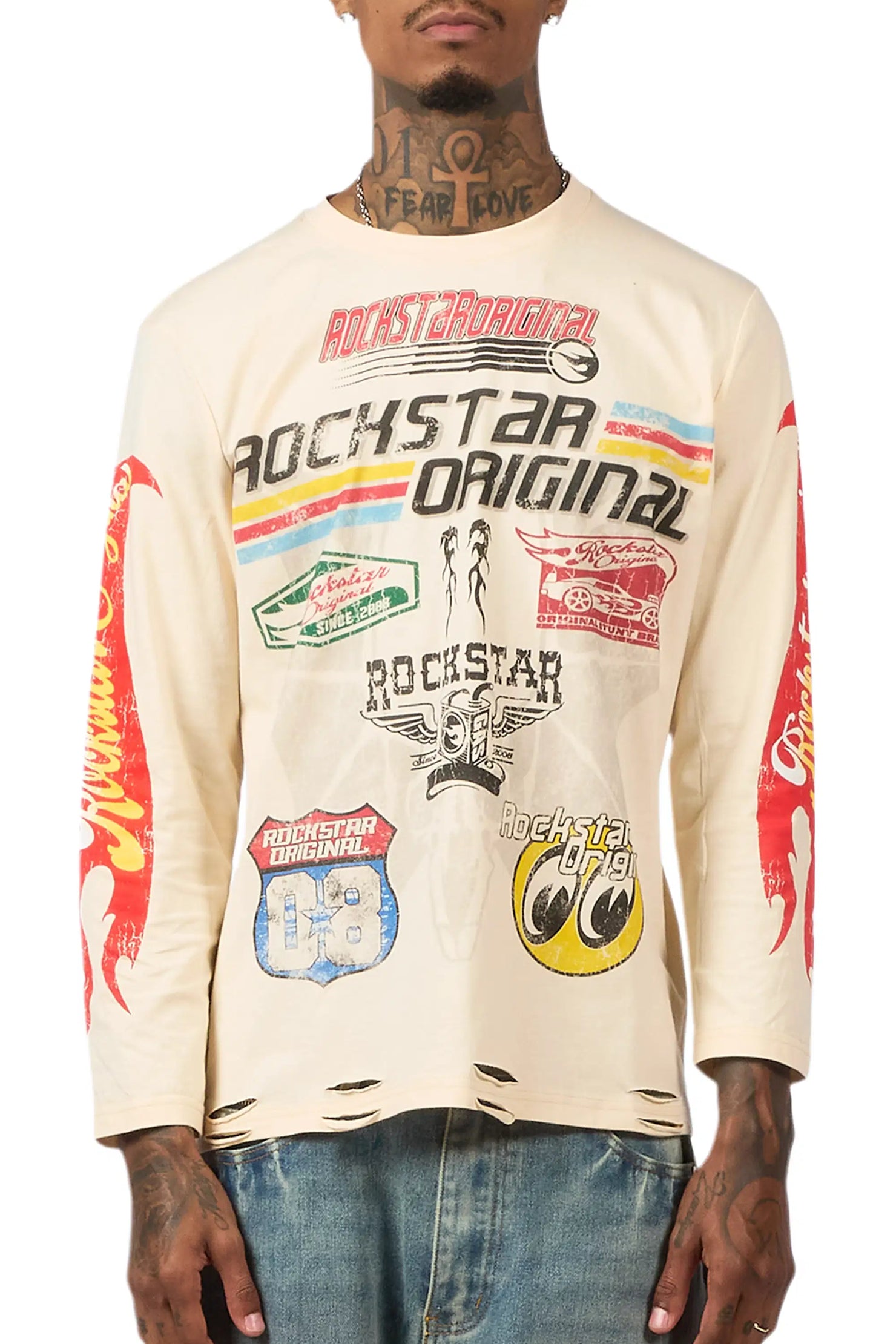 Speedy Beige Long Sleeve Graphic T-Shirt