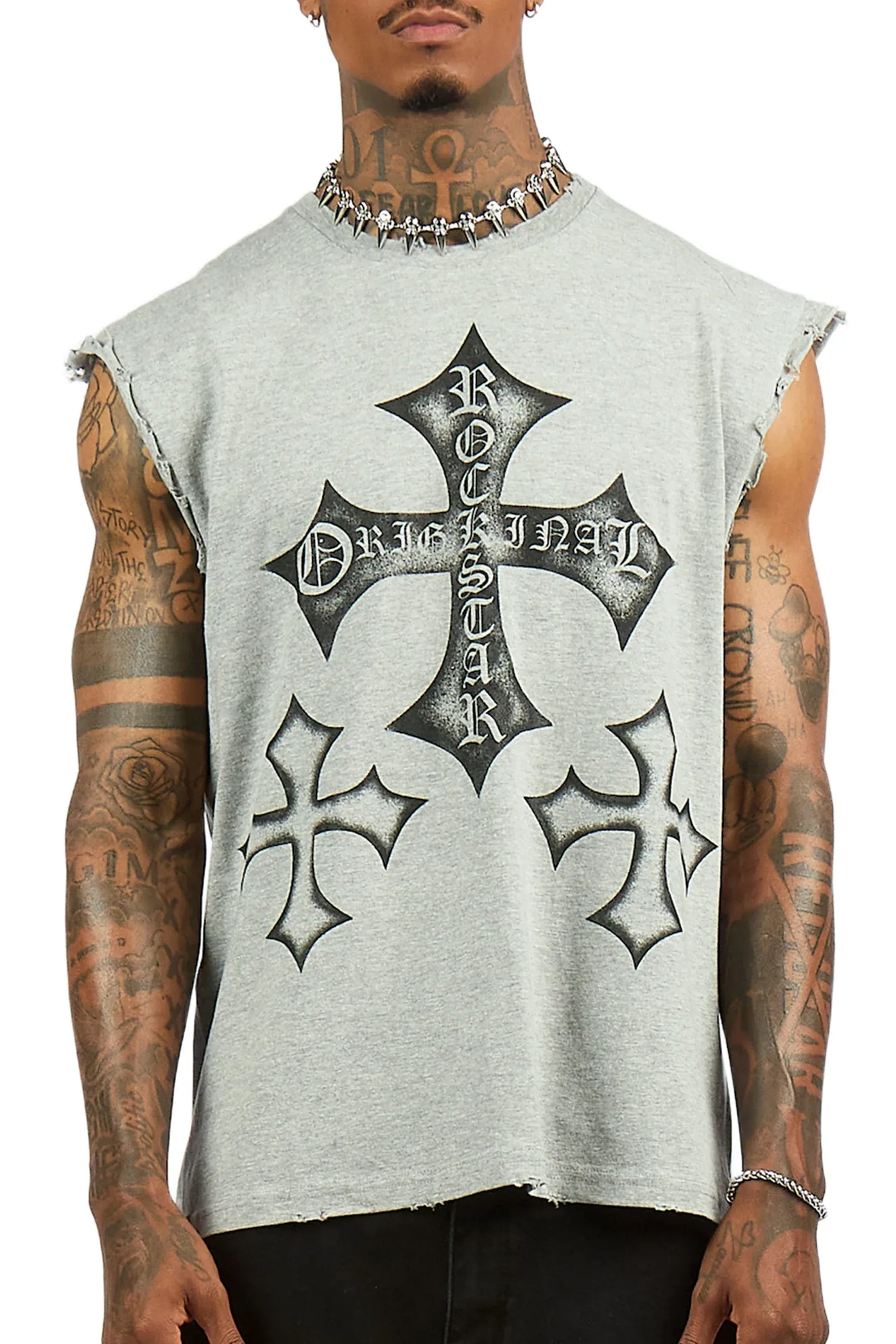 Marizon Grey Cut off Tee