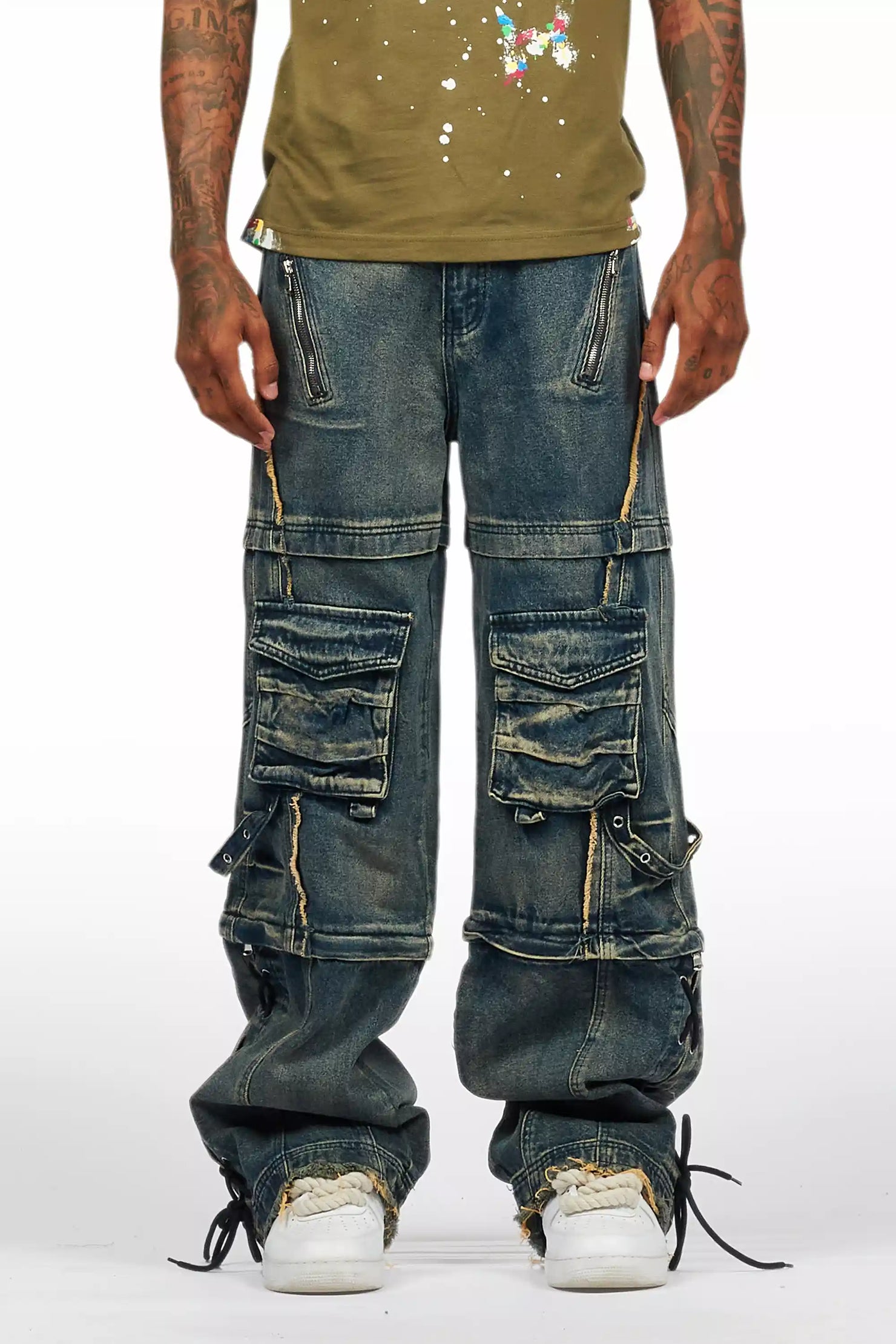 Three Maxi Blue Baggy Fit Jean