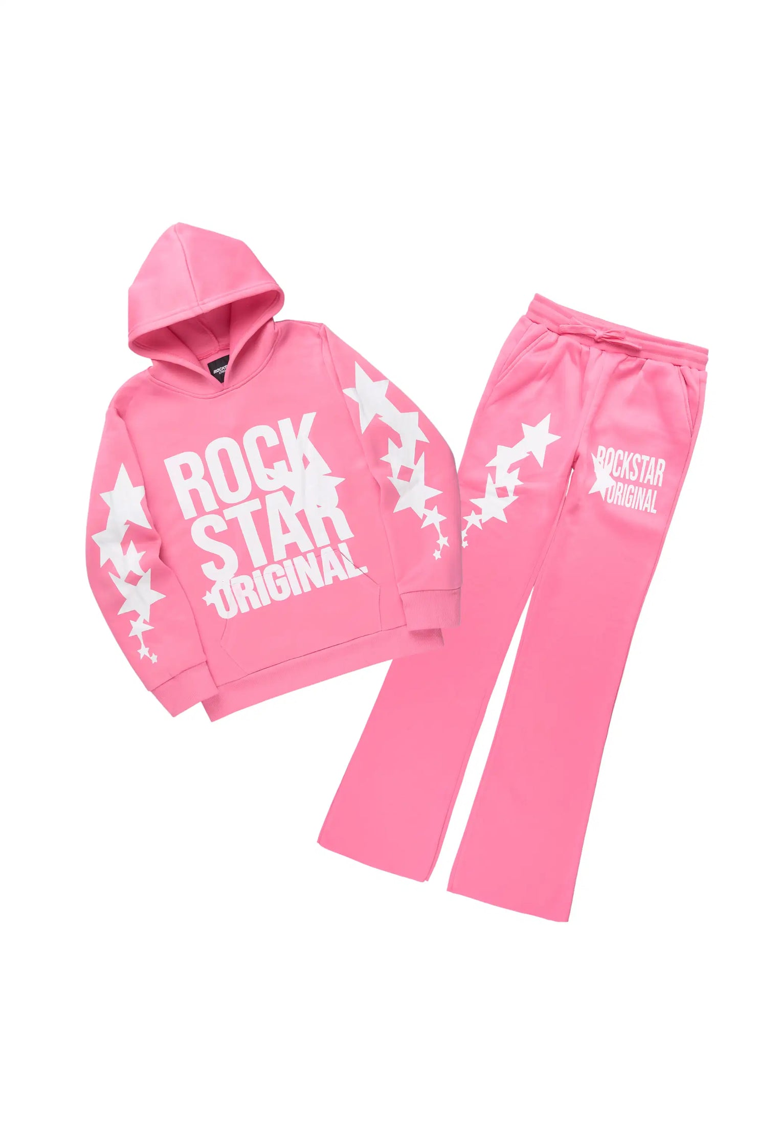 Girls Sechora Pink/White Stacked Track Set