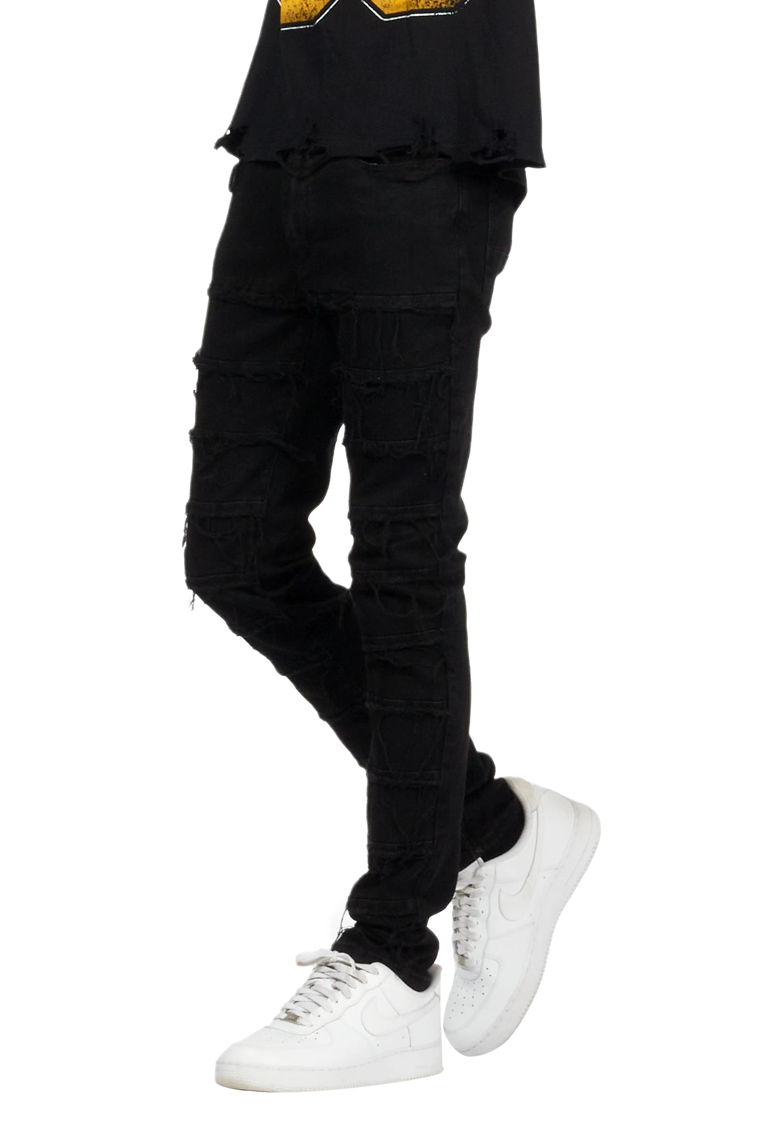 Waylon Black Frayed Slim Fit Jean