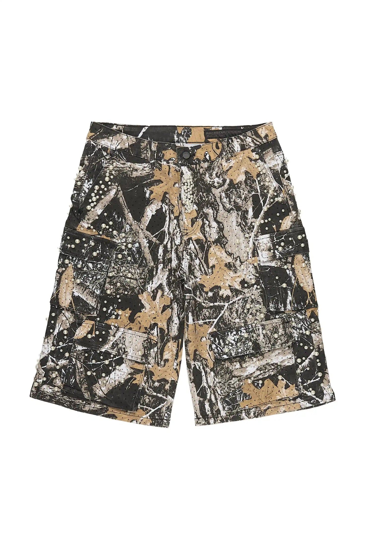 Semental Black/Tree Camo Rhinestone Jort