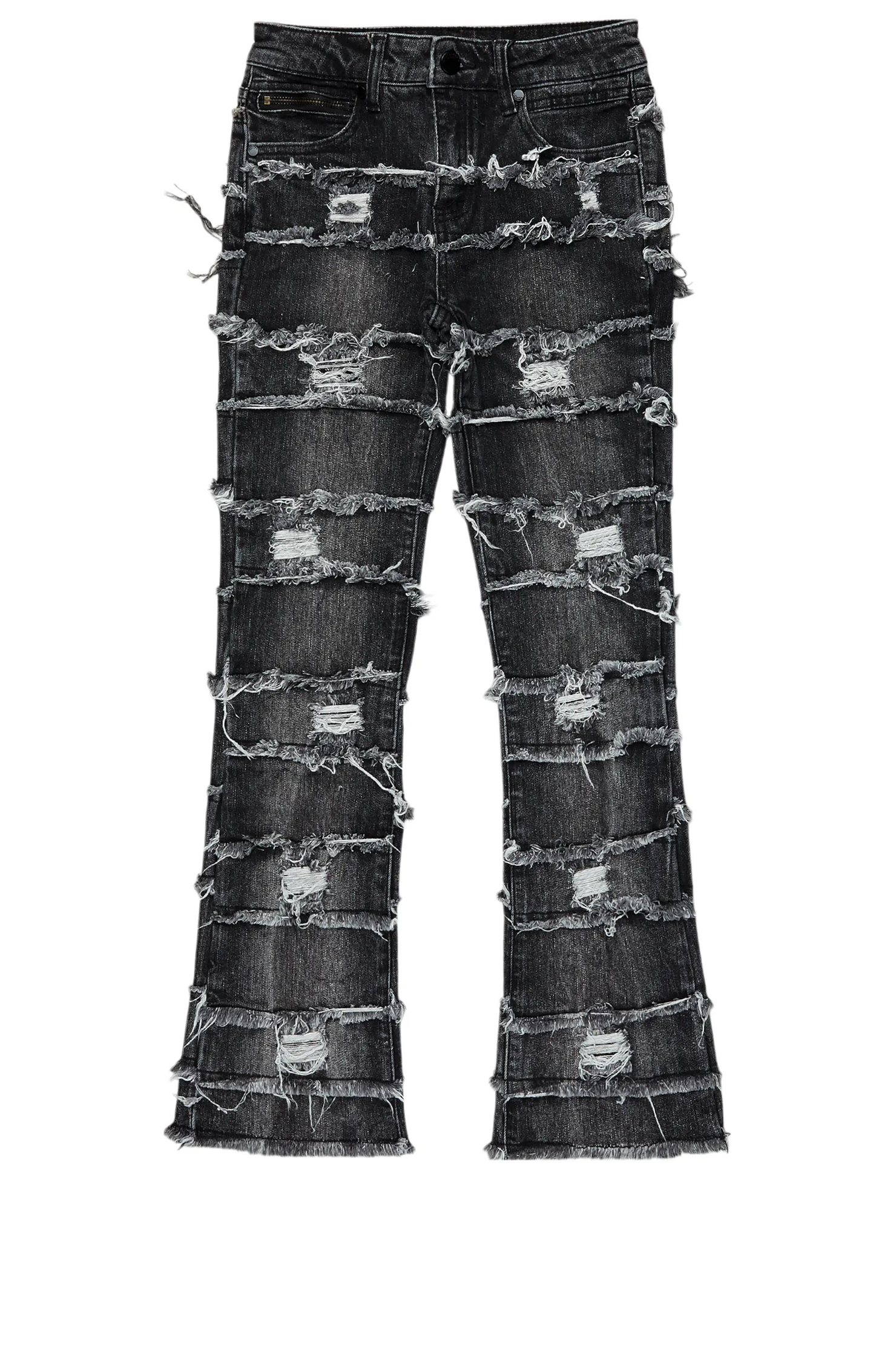 Boys Sten Black Stacked Flare Jean