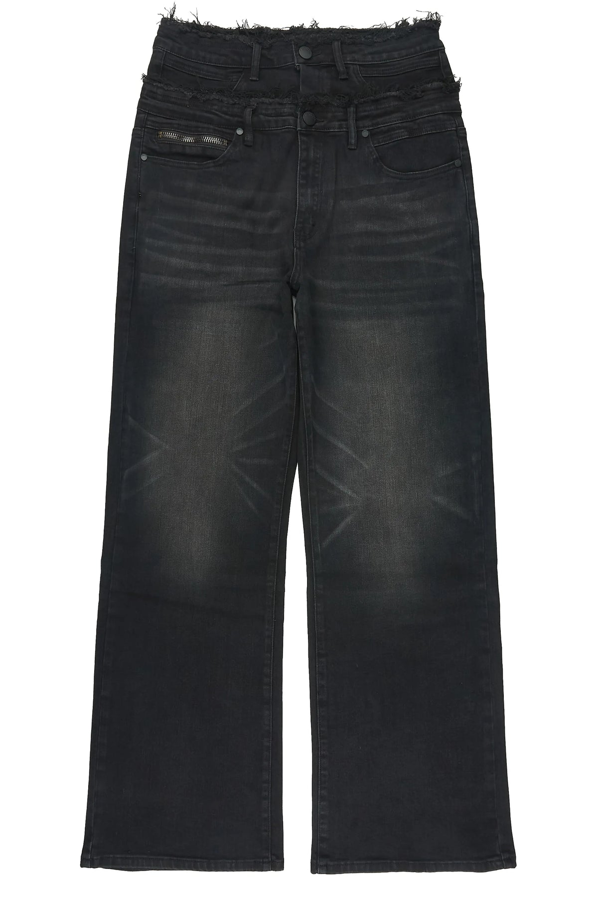 Silo Black Double Waisted Baggy Fit Jean