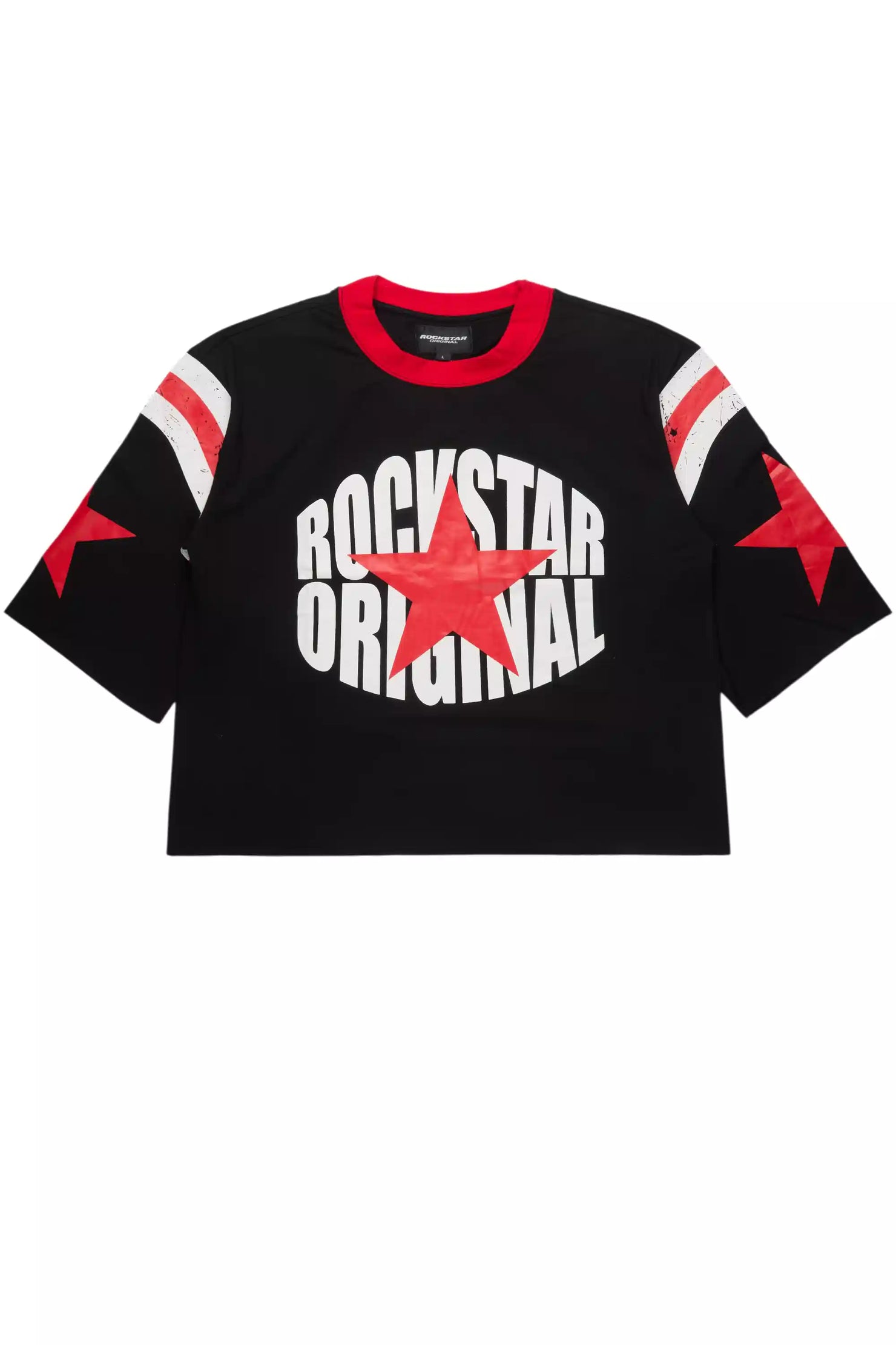 States Black Boxy Crop T-Shirt