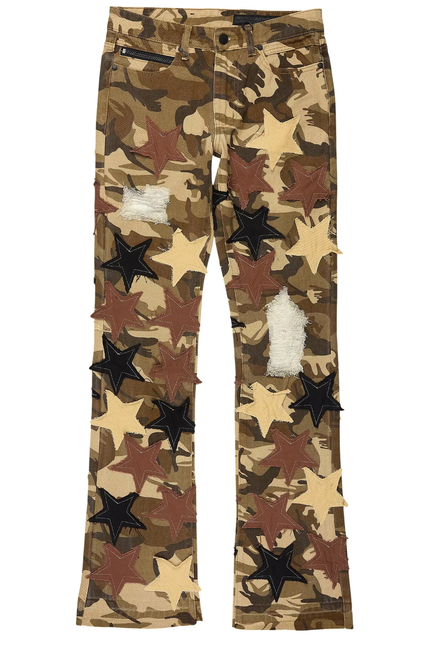StarLane Brown Camo Stacked Flare Jean