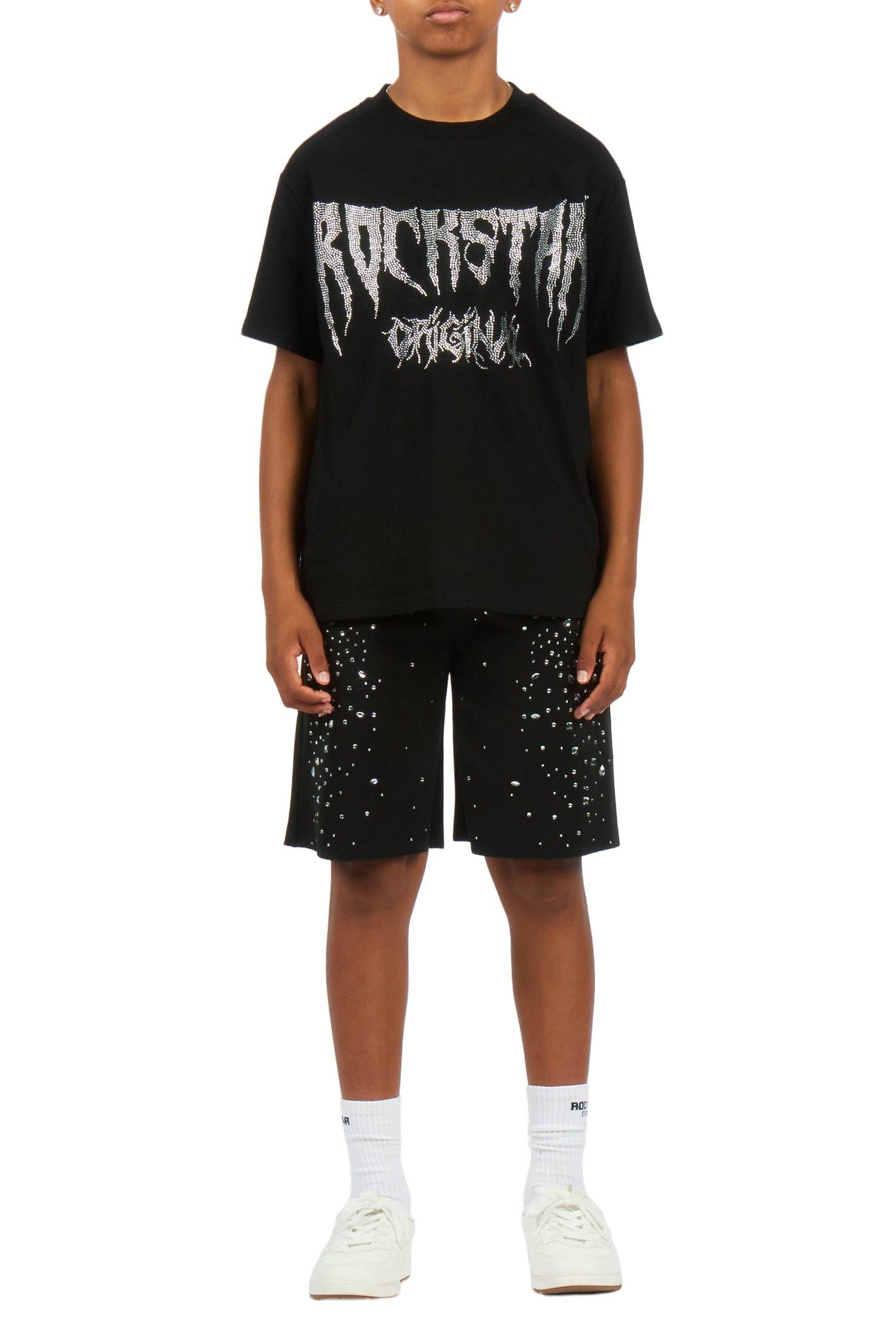 Boys Twinkle Black Rhinestone Short Set