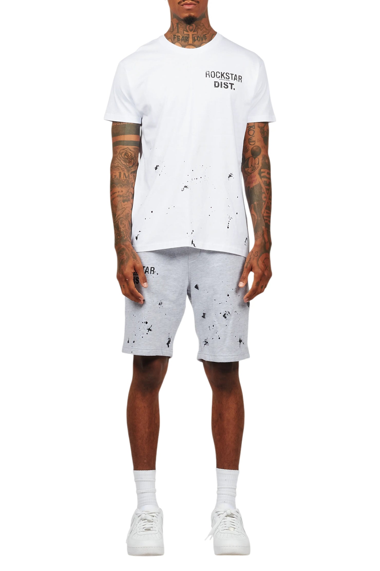 Raffer White/Grey T-Shirt/Short Set