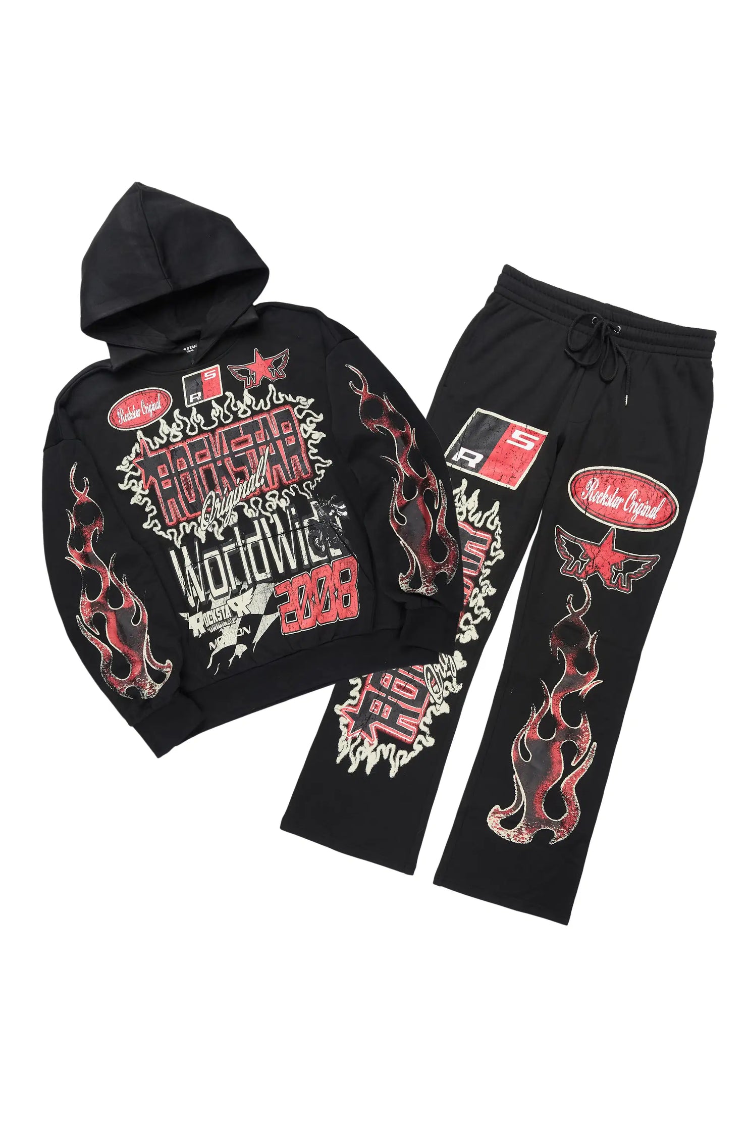 Deangelo Black Hoodie/Baggy Track Pant Set