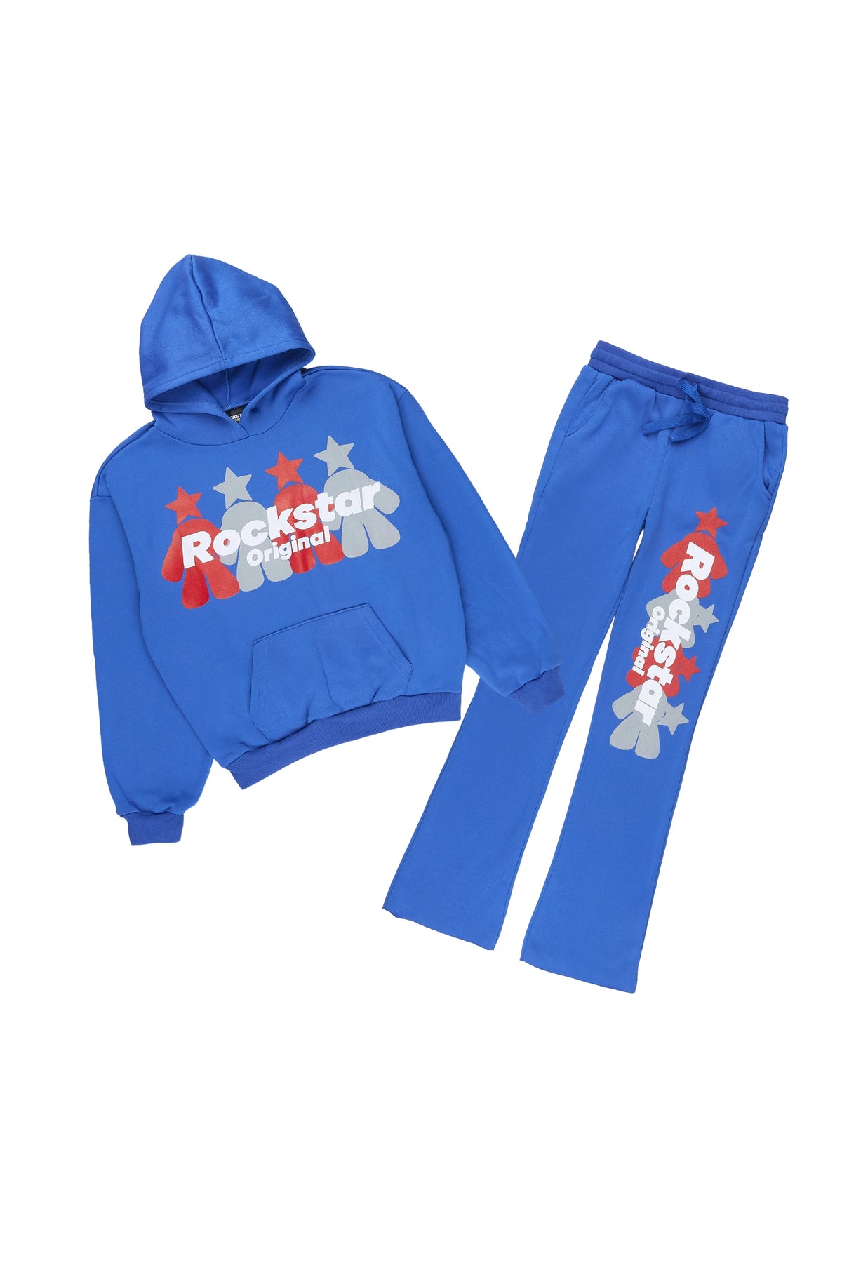 Boys Villano Royal Blue Stacked Hoodie Track Set