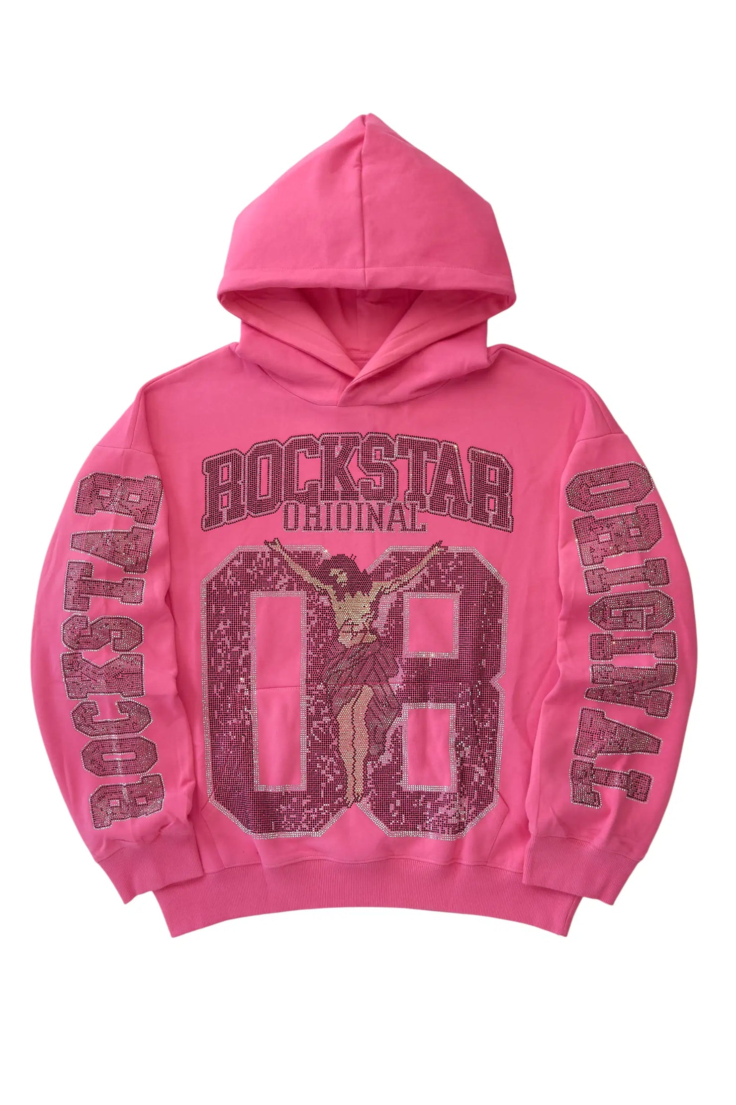 Tariqa Pink Rhinestone Hoodie