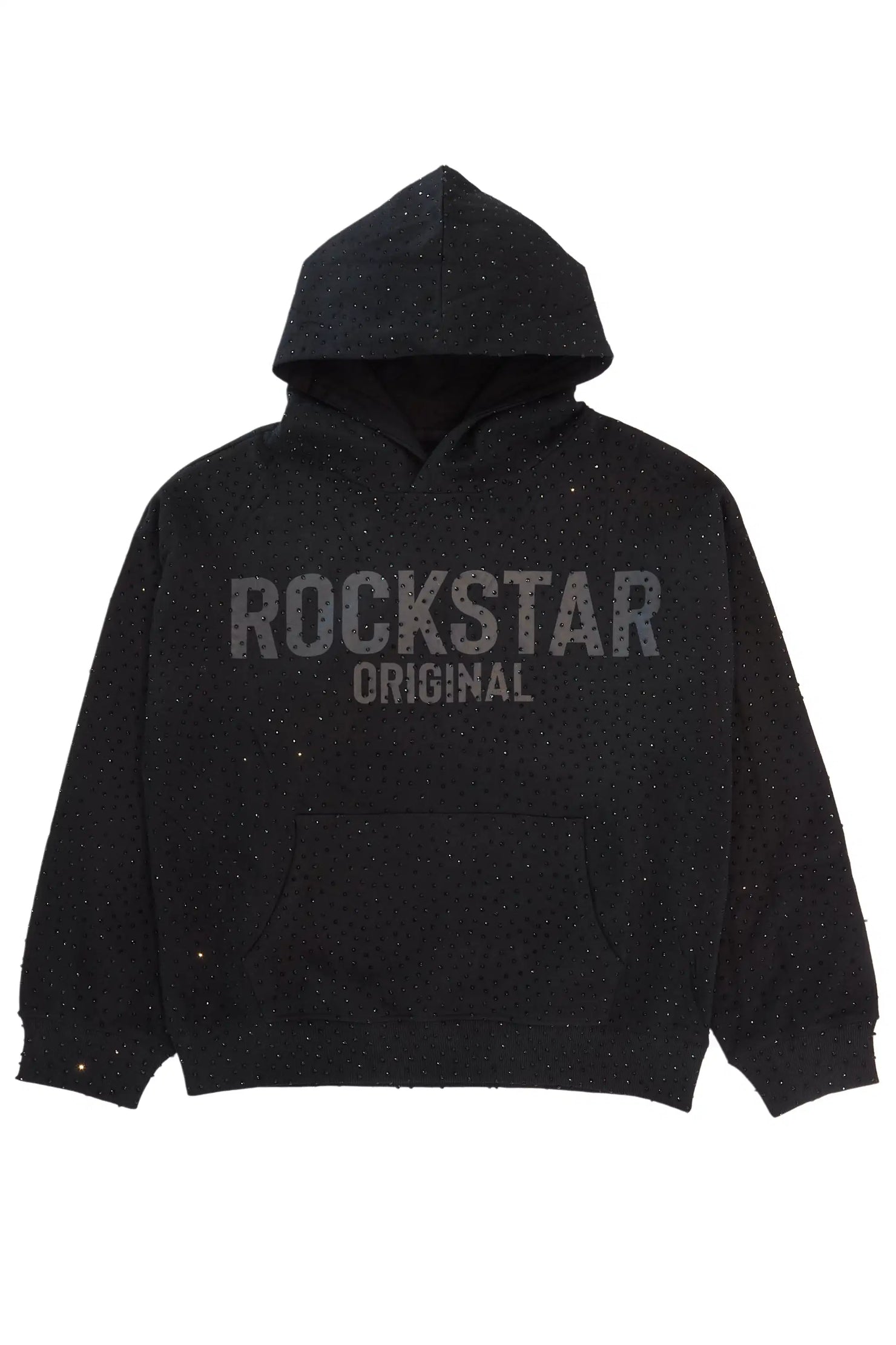 Crystiq Black/Black Rhinestone Oversized Hoodie