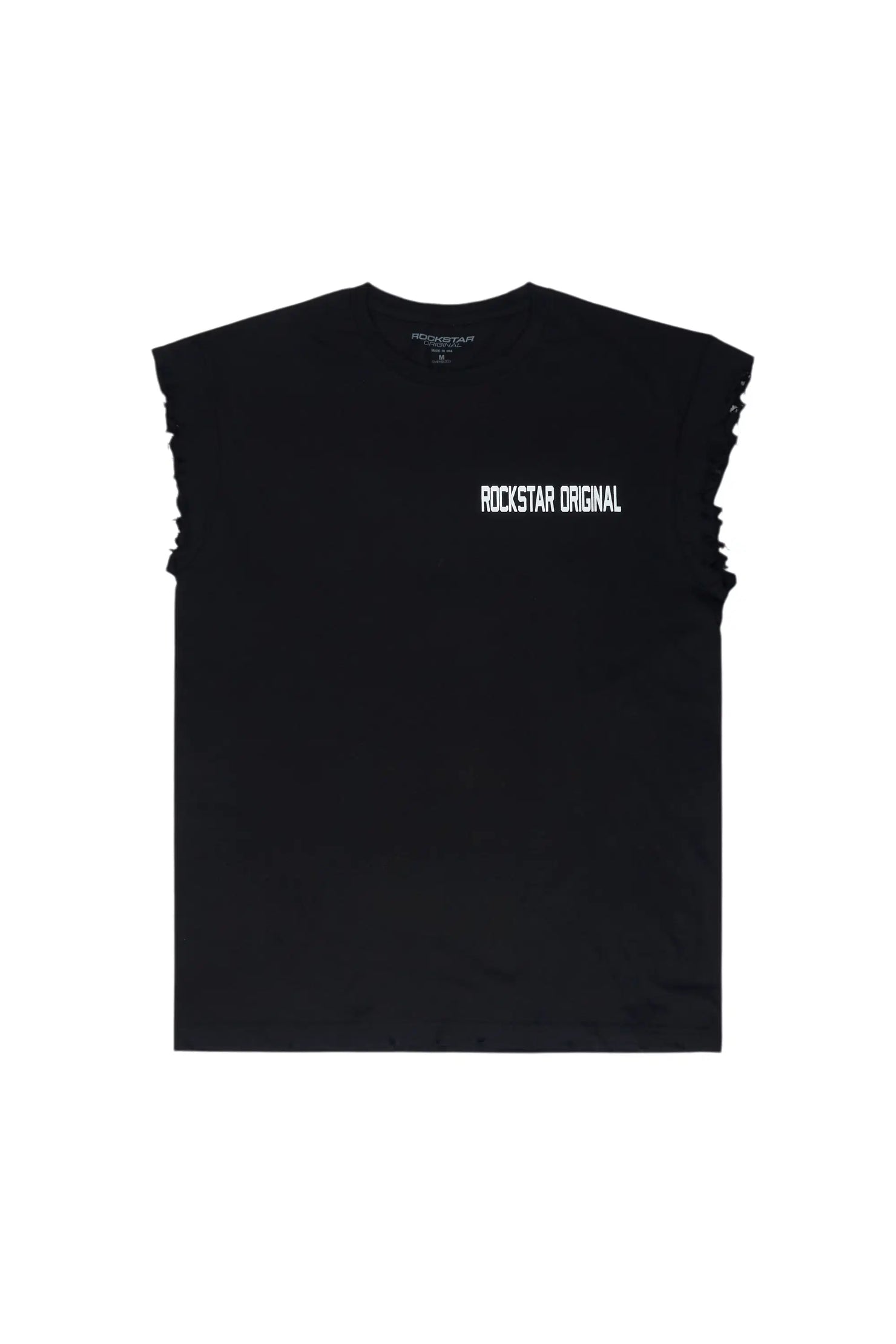 Arique Black Cut Sleeve T-Shirt