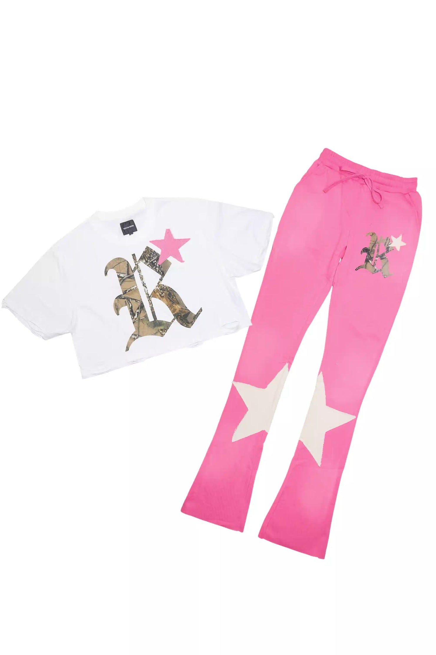 Delgera White/Pink T-Shirt Trackset