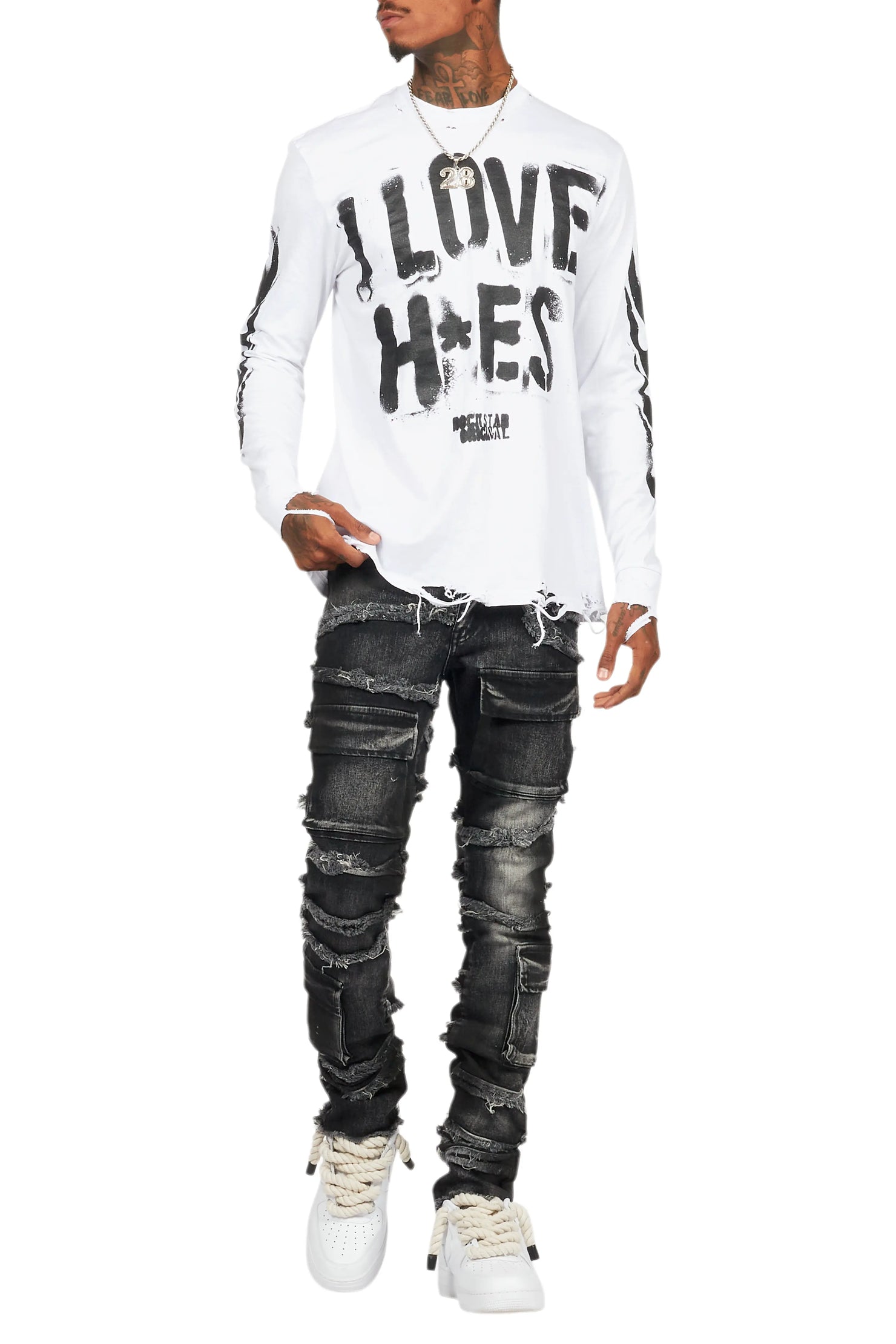 Banyan White Long Sleeve Graphic T-Shirt