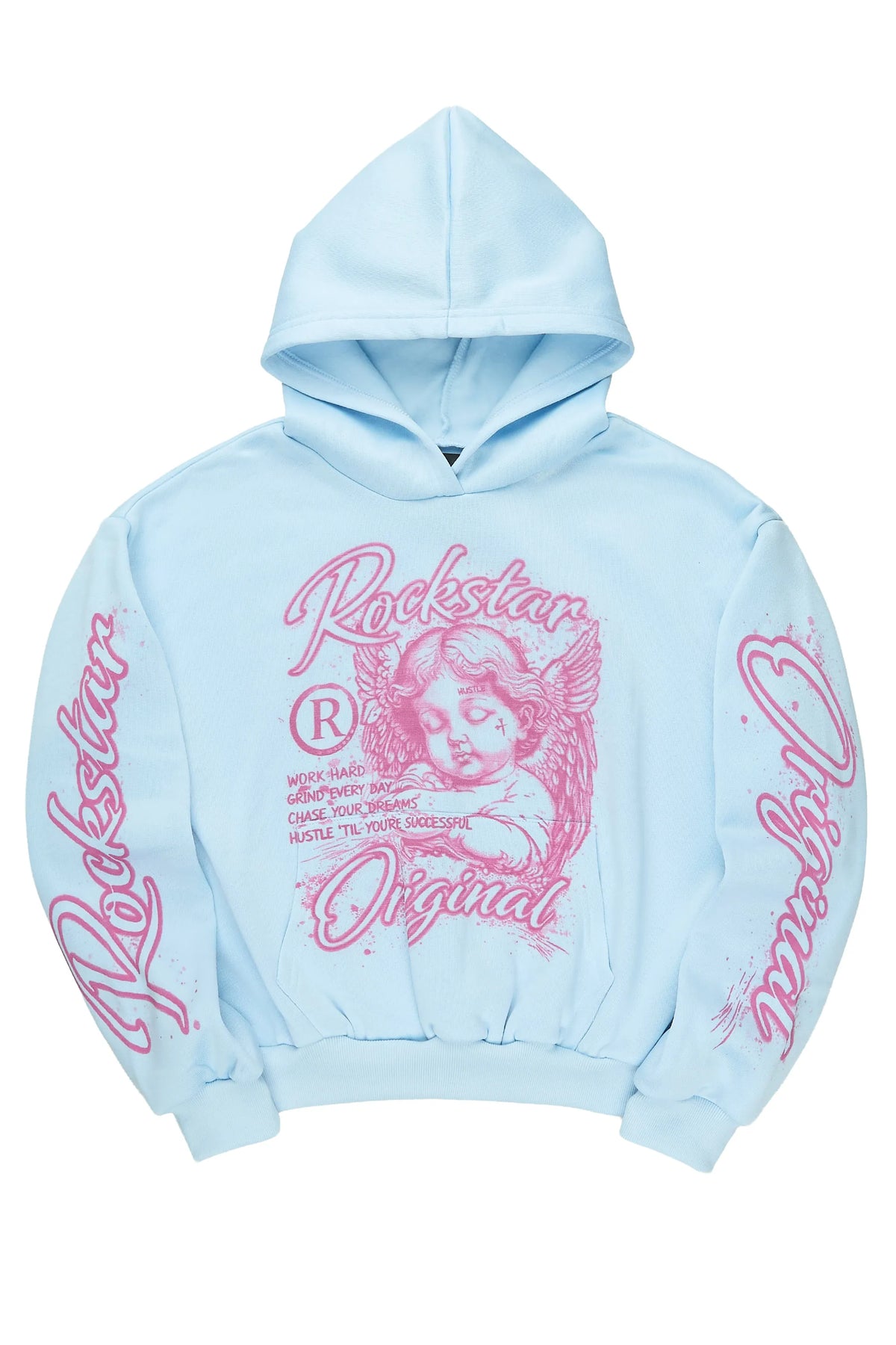 Girls Tyca Light Blue Graphic Hoodie