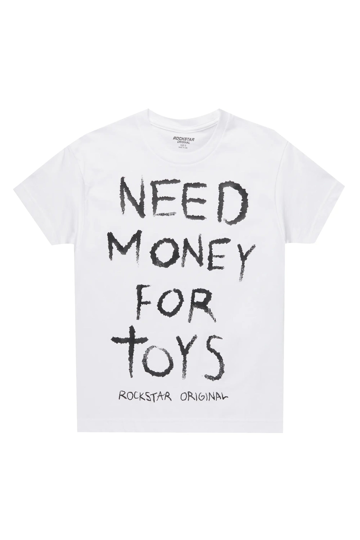 Girls M4 Toys White/Black Graphic T-Shirt