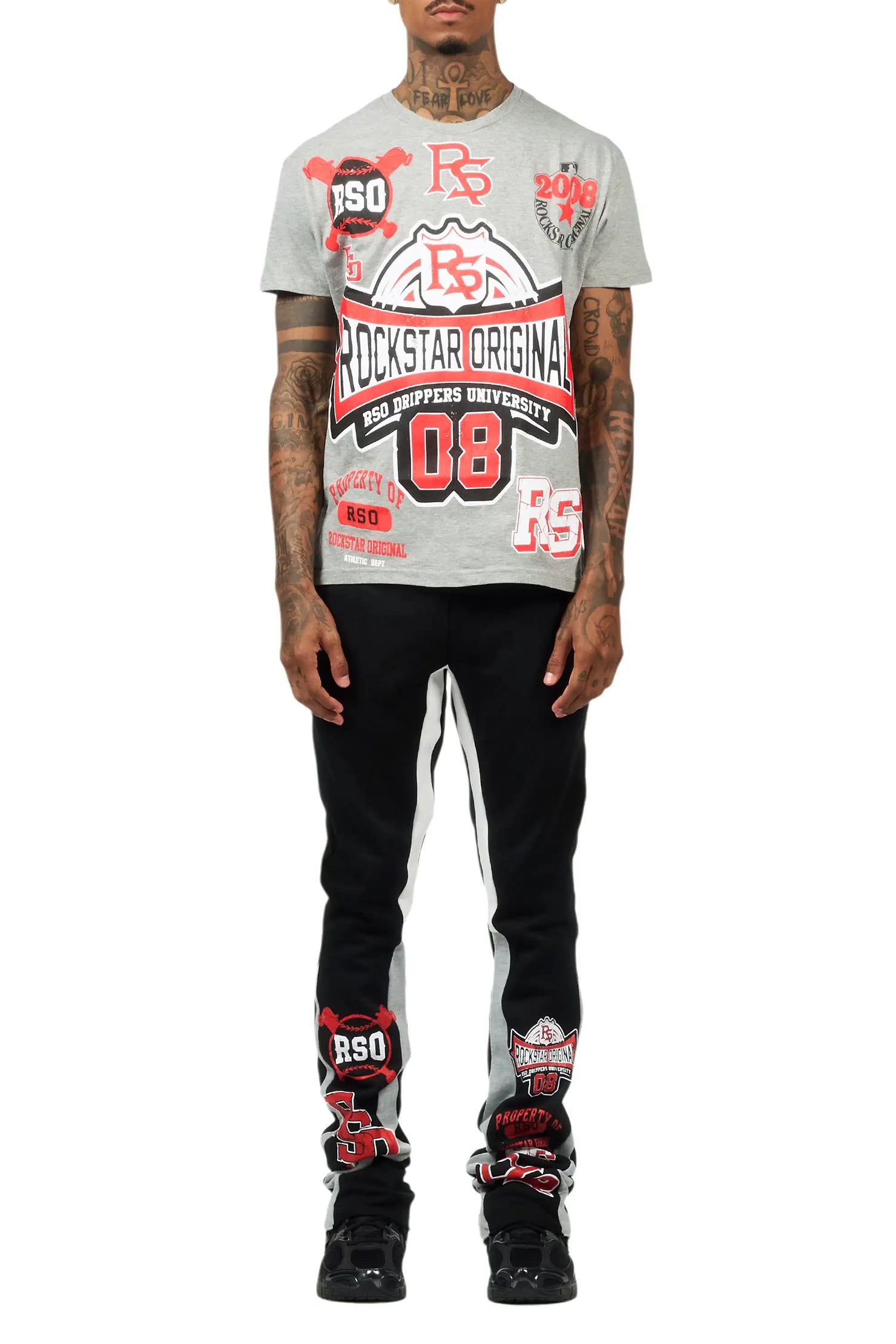 Mavrix Heather Grey T-Shirt/Relaxed Track Set