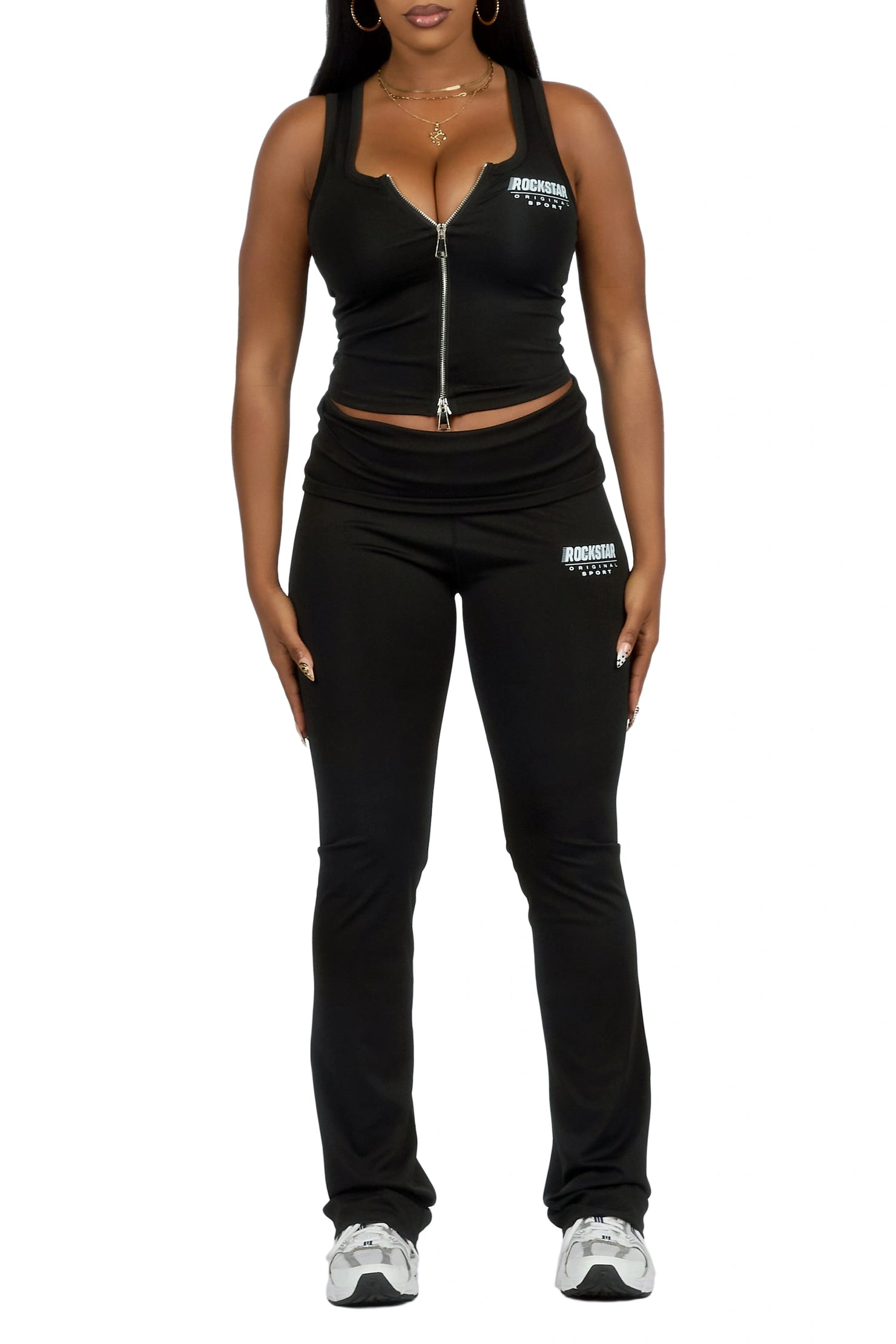 Colleen Black Tank Flare Pant Active Set