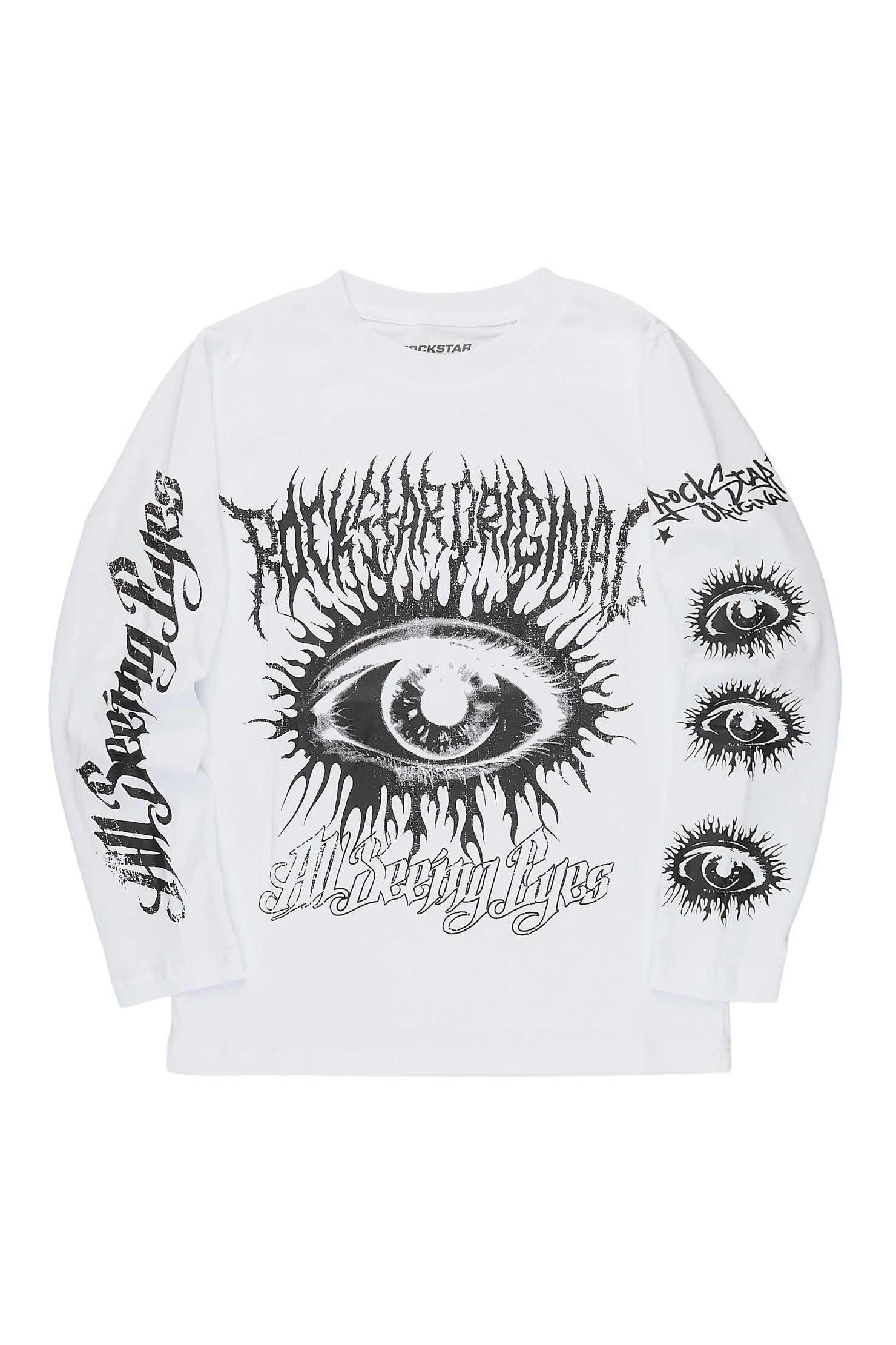 Boys All Eyes White Long Sleeve T-Shirt