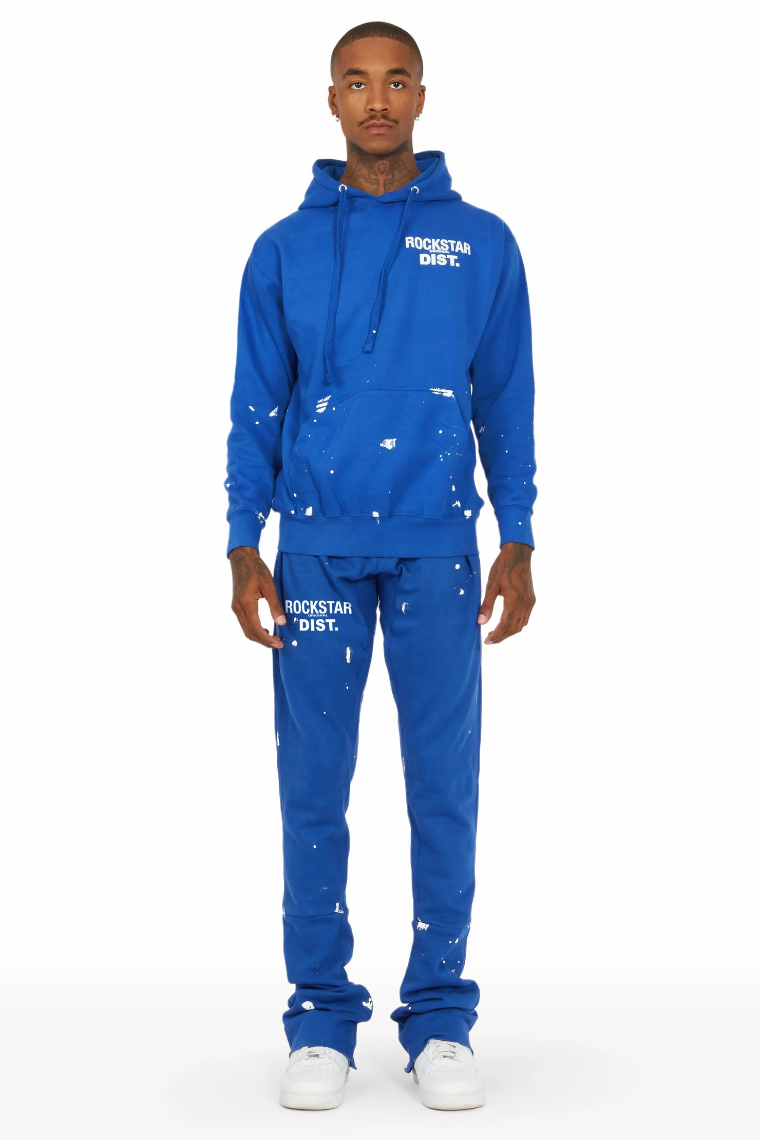 Raffer Royal Blue Hoodie/Super Stacked Flare Track Set