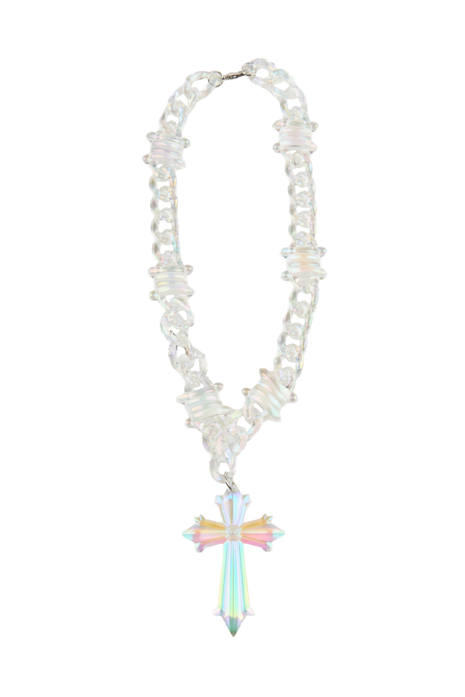 Hardy Silver Acrylic Chain Necklace