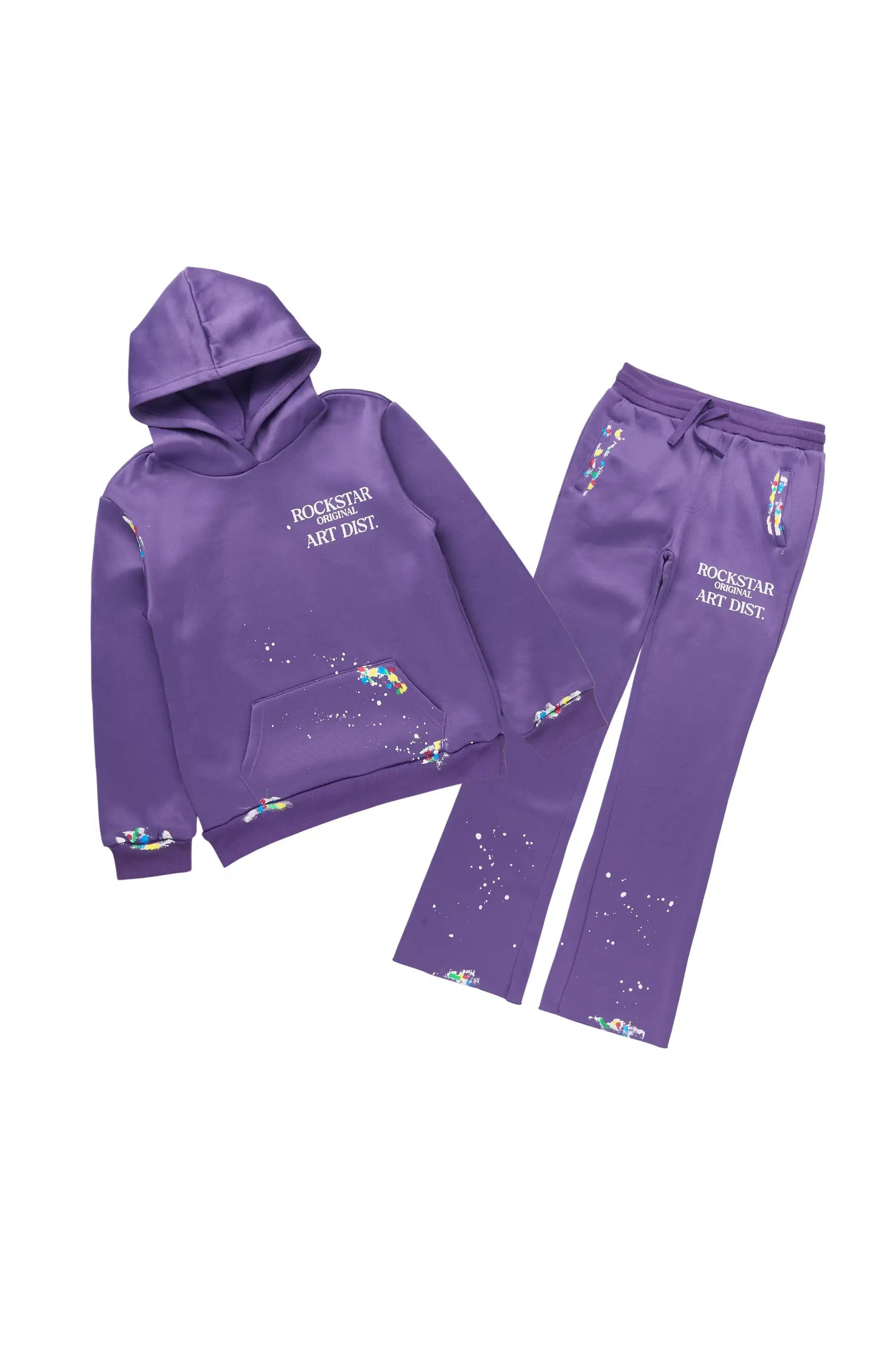 Girls Palmira 2.0 Purple Hoodie/Stacked Flare Track Set