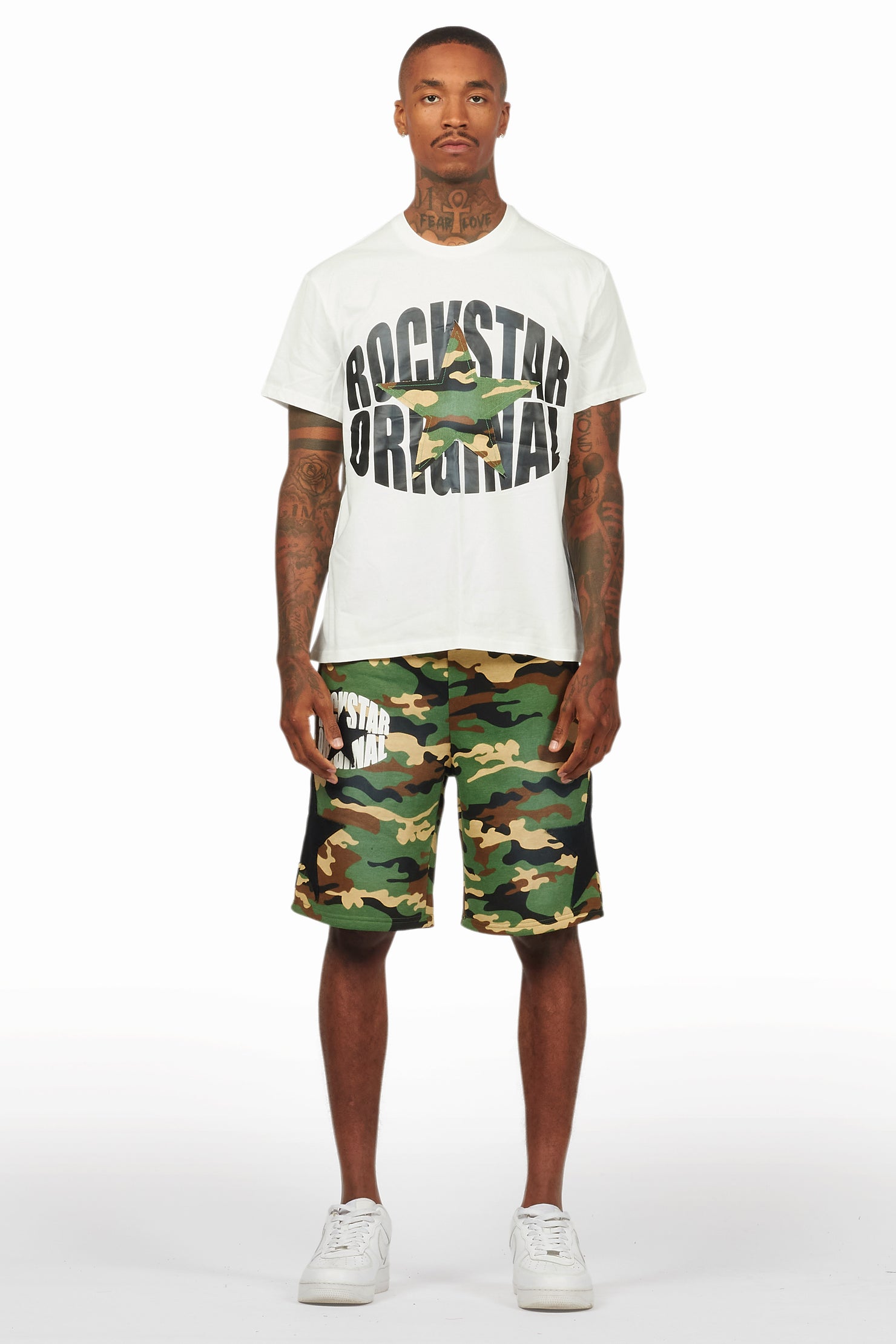 Sarge White/Camo T-Shirt/Short Set