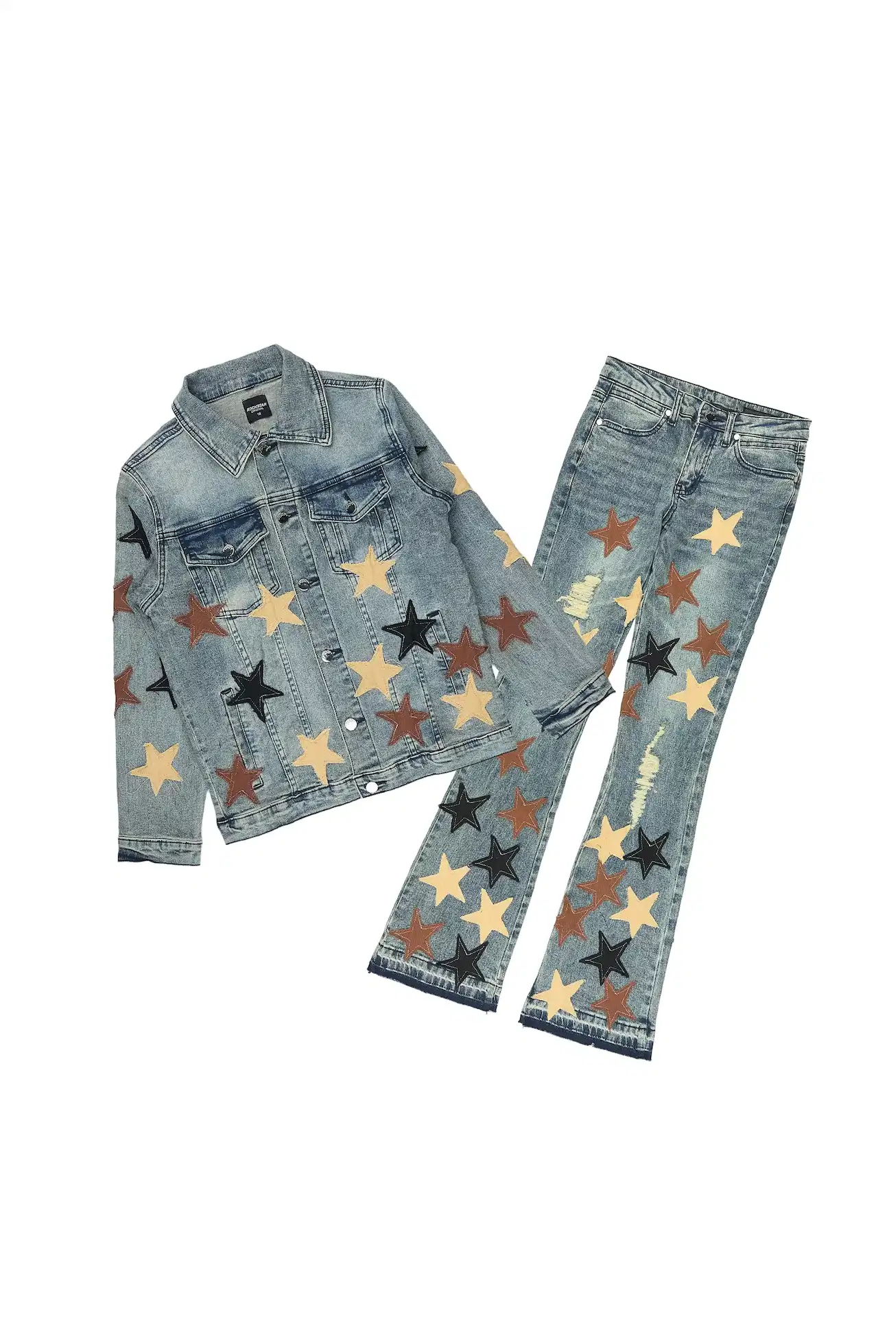 Boys Starlane Tint Denim Jacket & Stacked Jean Set