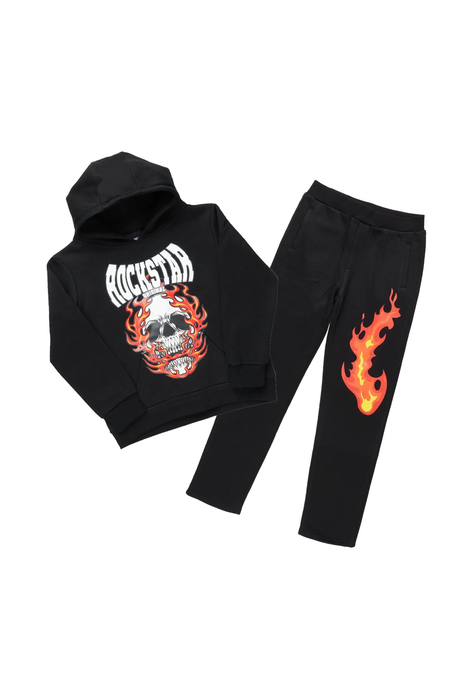 Boys Kash Black Slim Fit Track Set