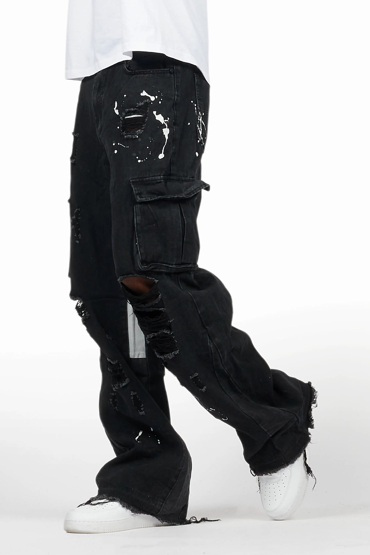 Dubaku Black Baggy Fit Jean