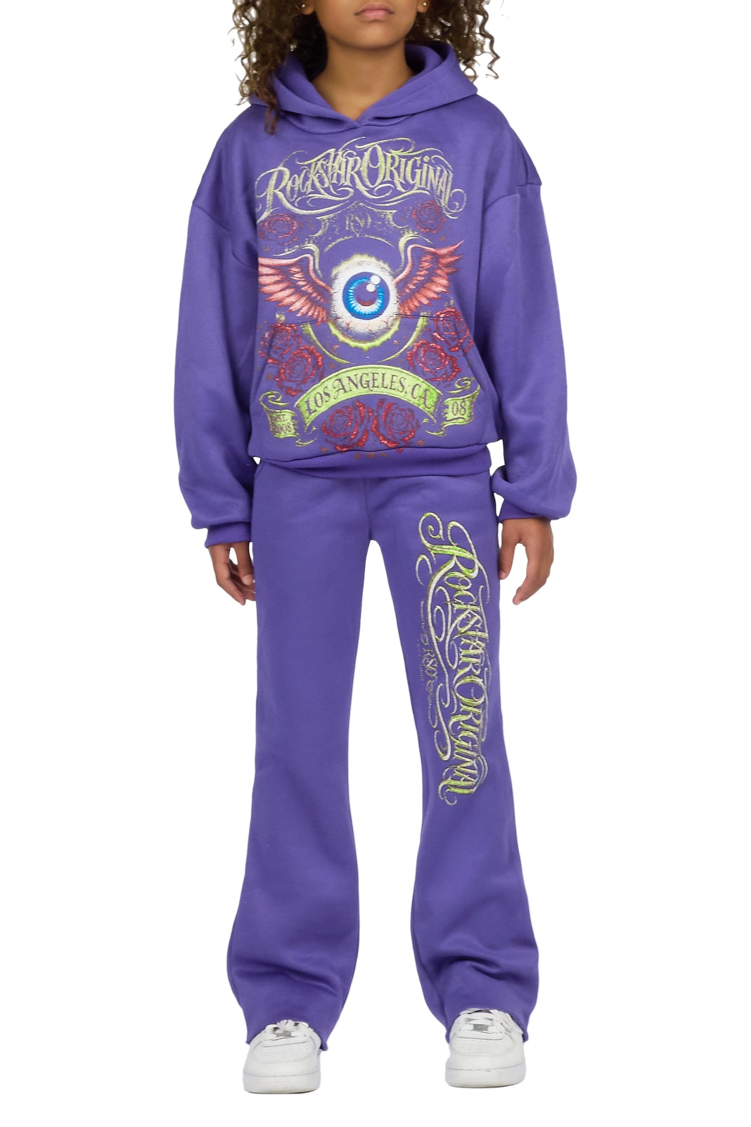 Girls Palady Purple Hoodie Track Set