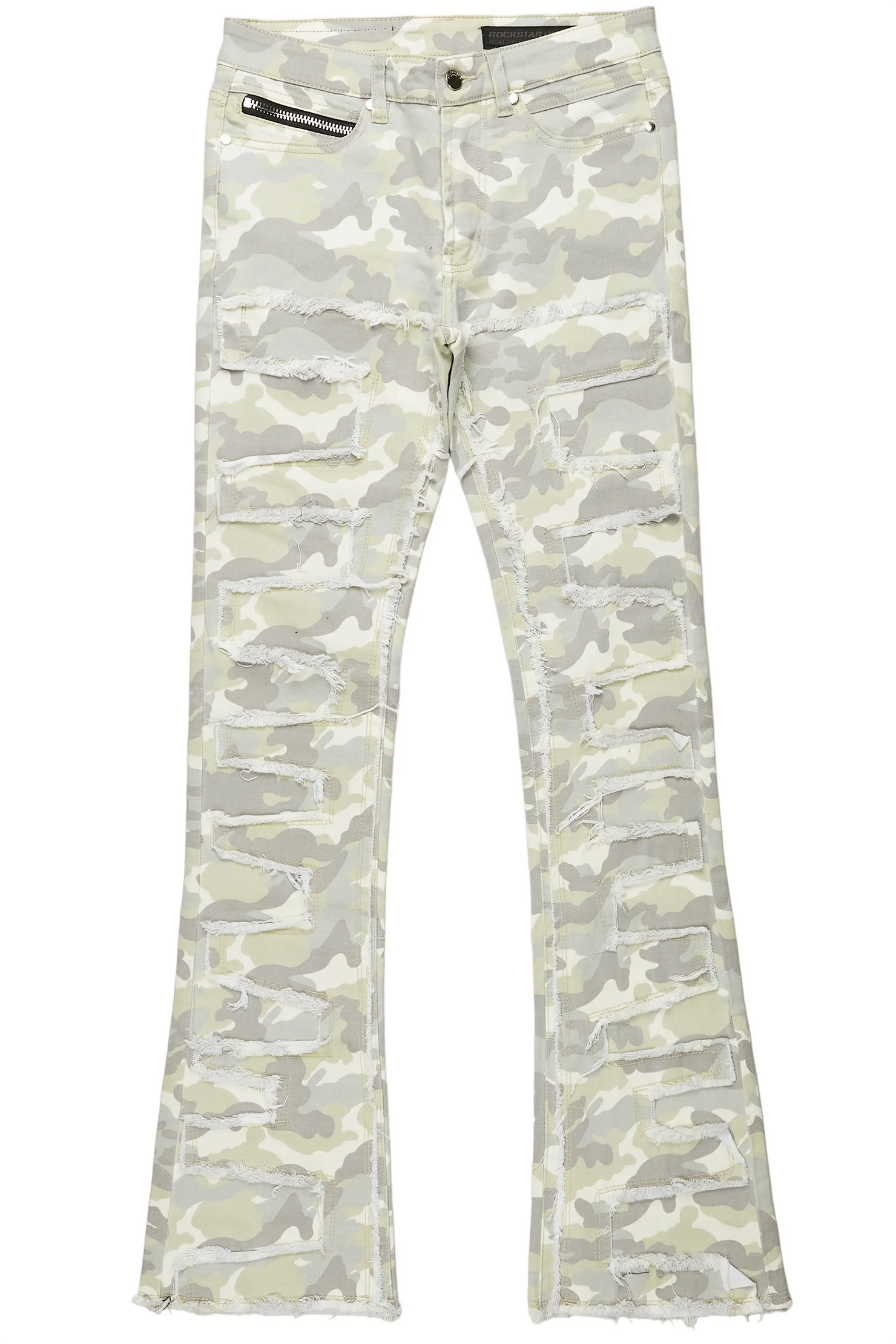Shake Light Camo Stacked Flare Jean