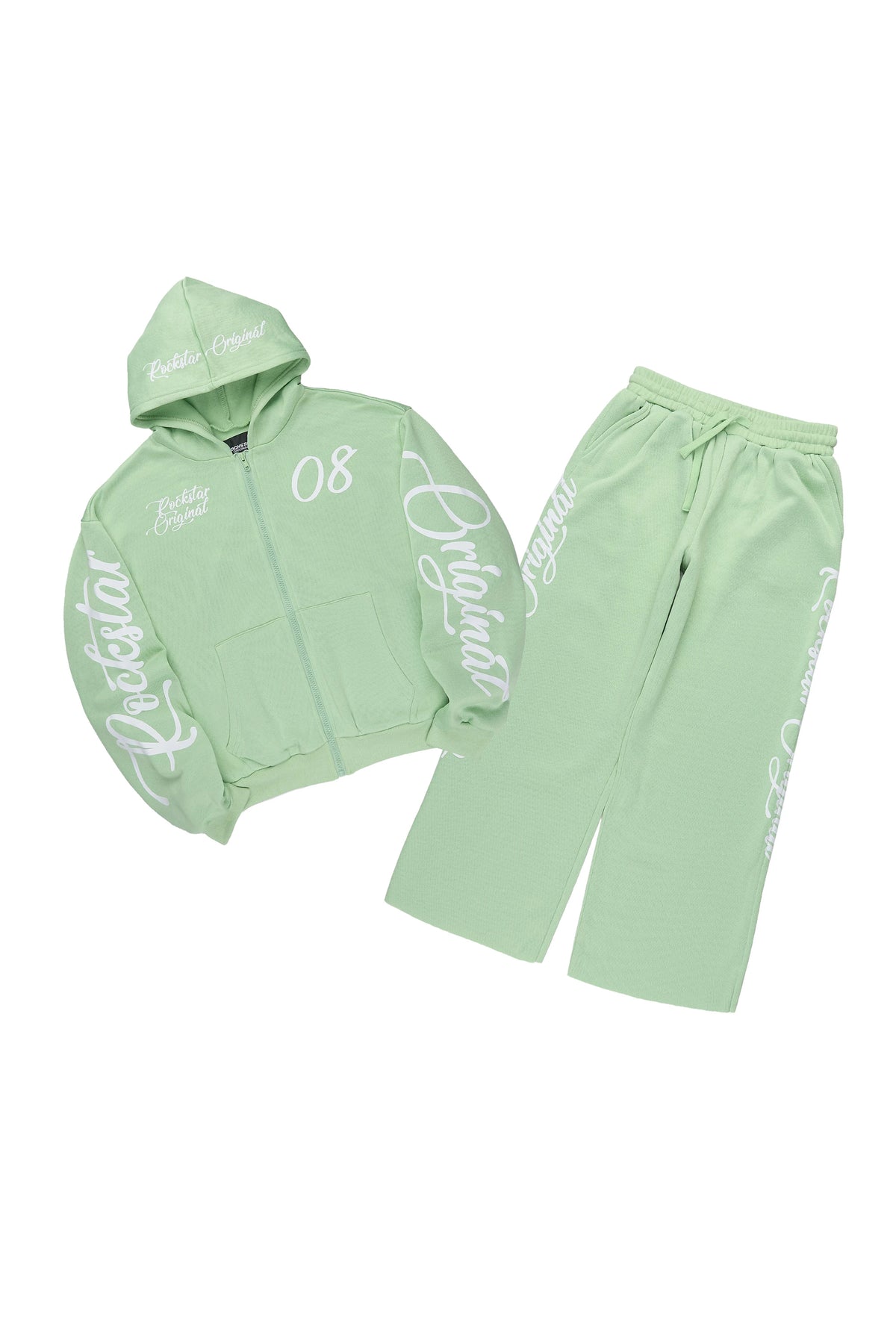 Boys Hanif Sage Zip Up Hoodie Relaxed Pant Track Set