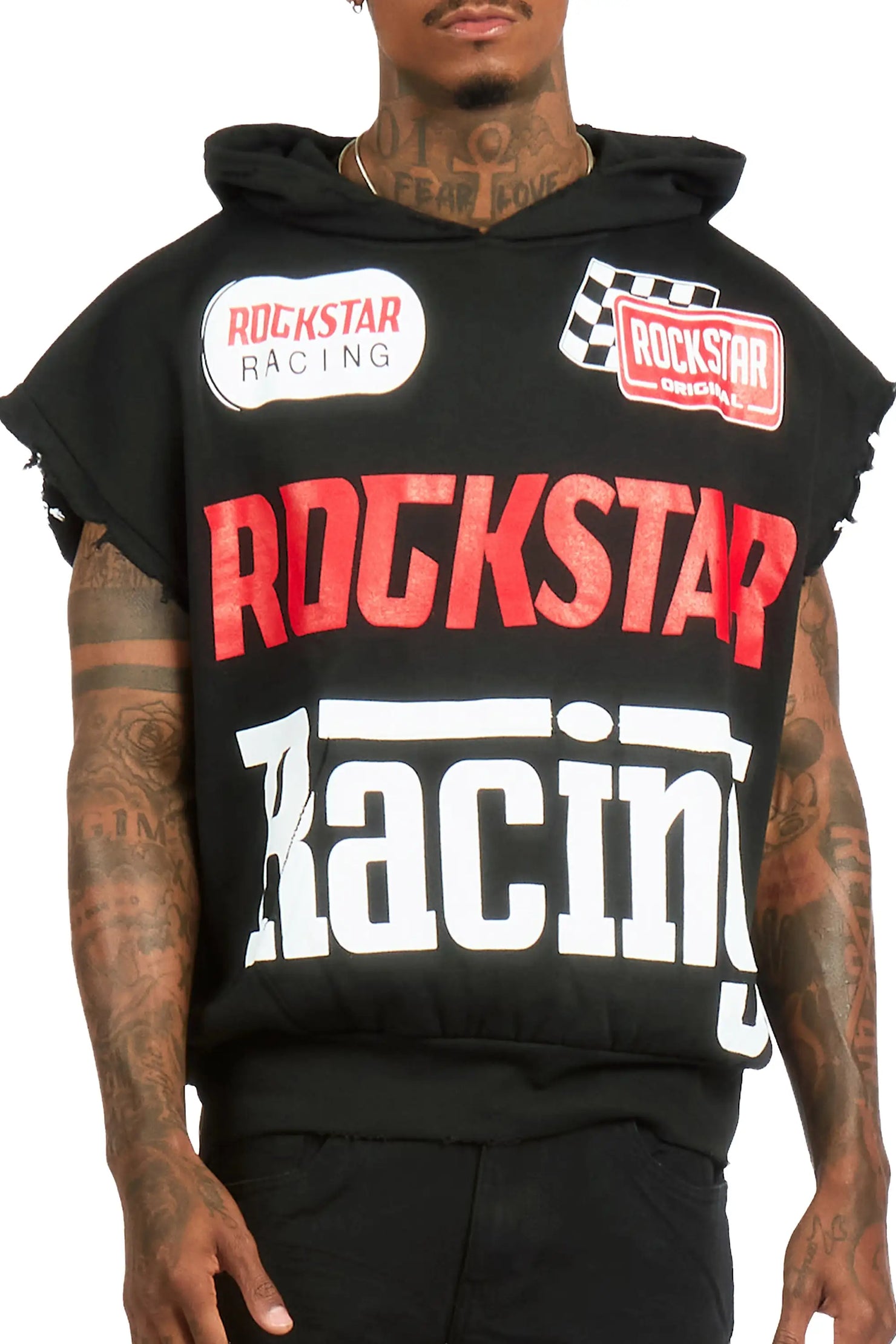 Spiller Black Cut Sleeve Hoodie
