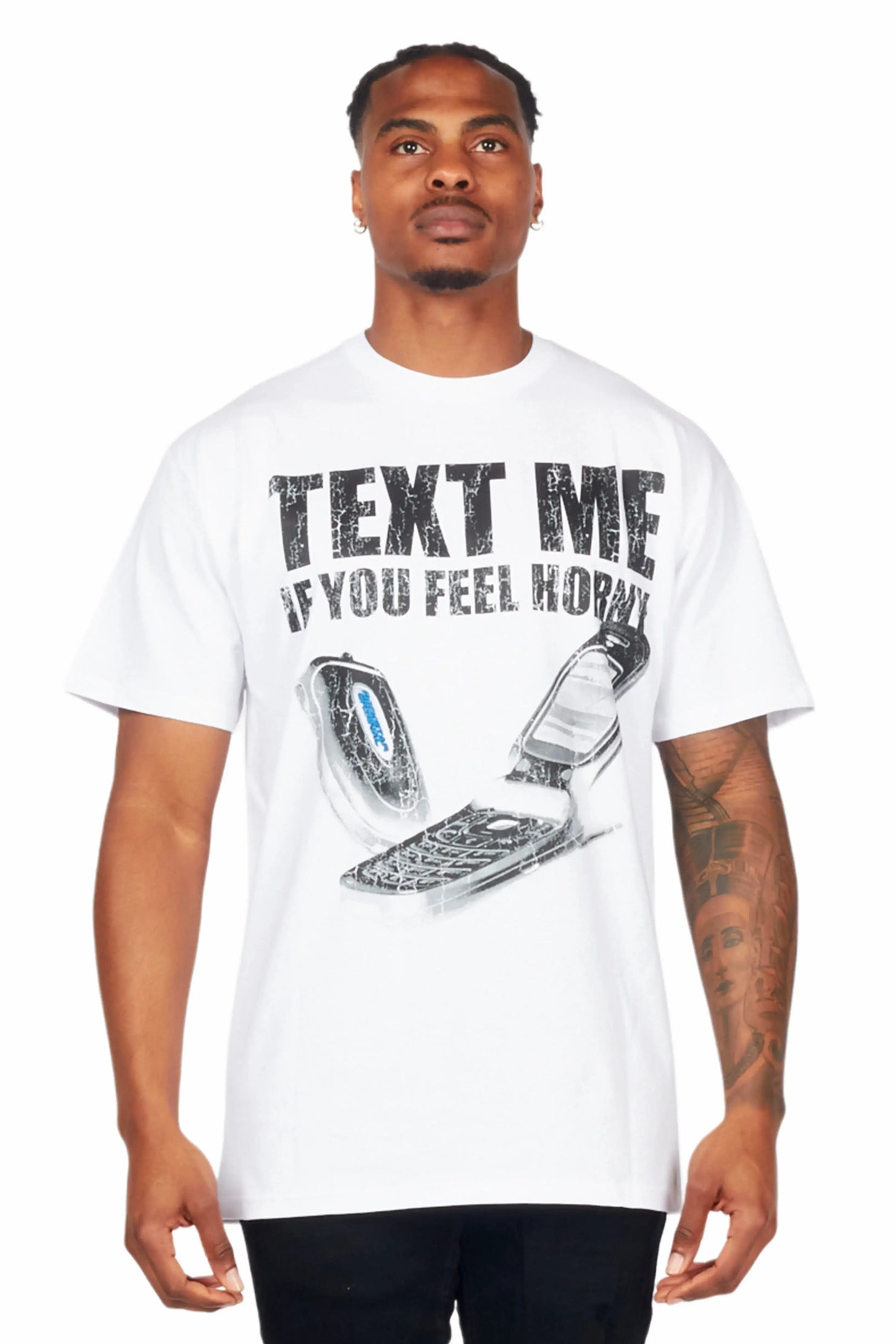 Textme White Graphic T-Shirt