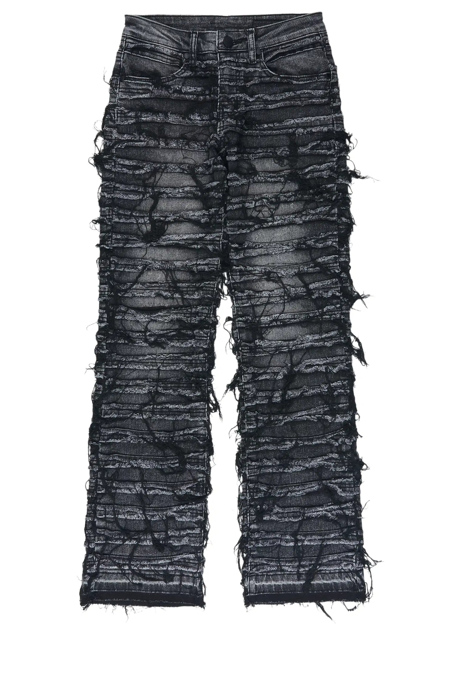 Girls Melany Grey Stacked Flare Jean